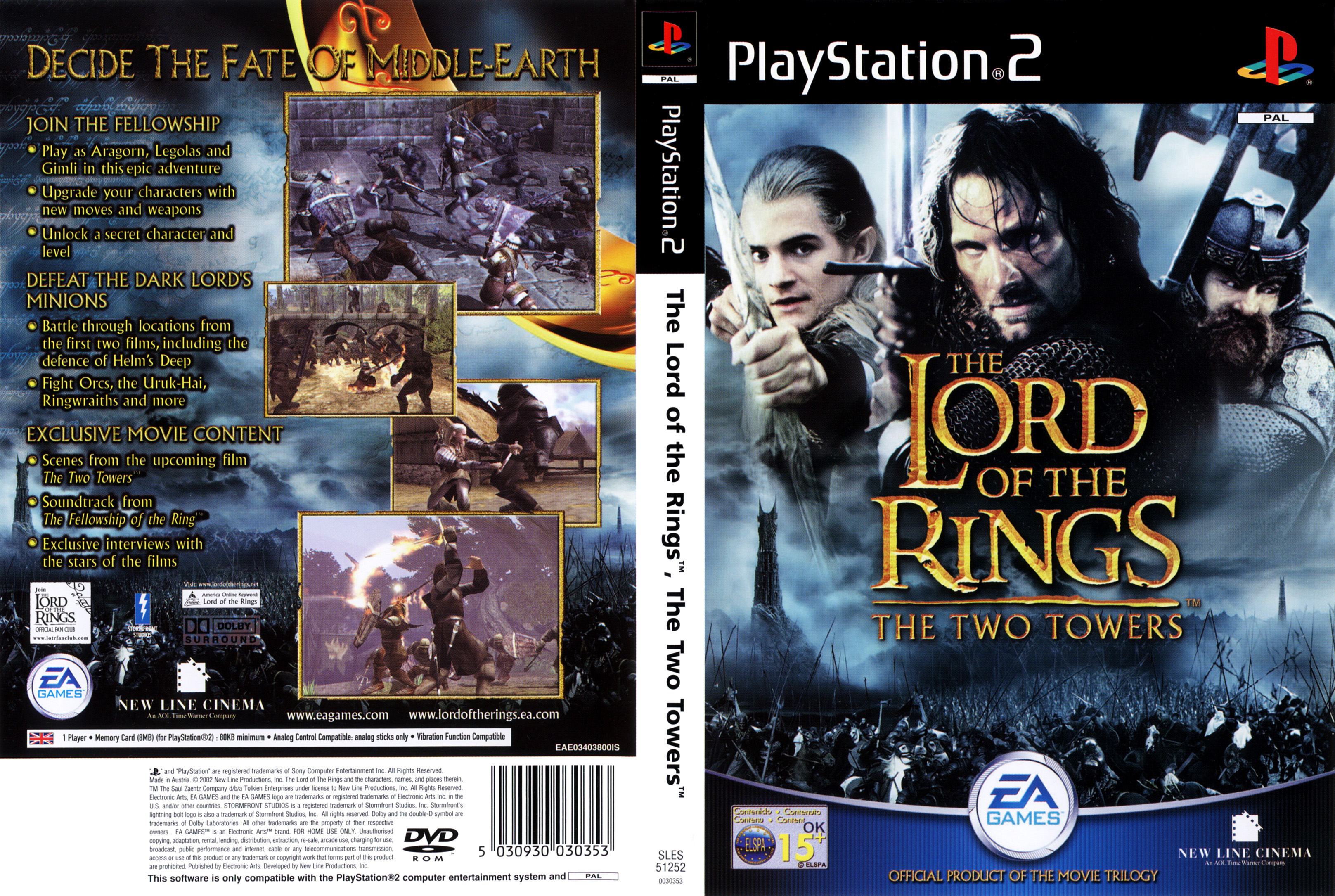The Lord of the Rings - The Two Towers PSX cover