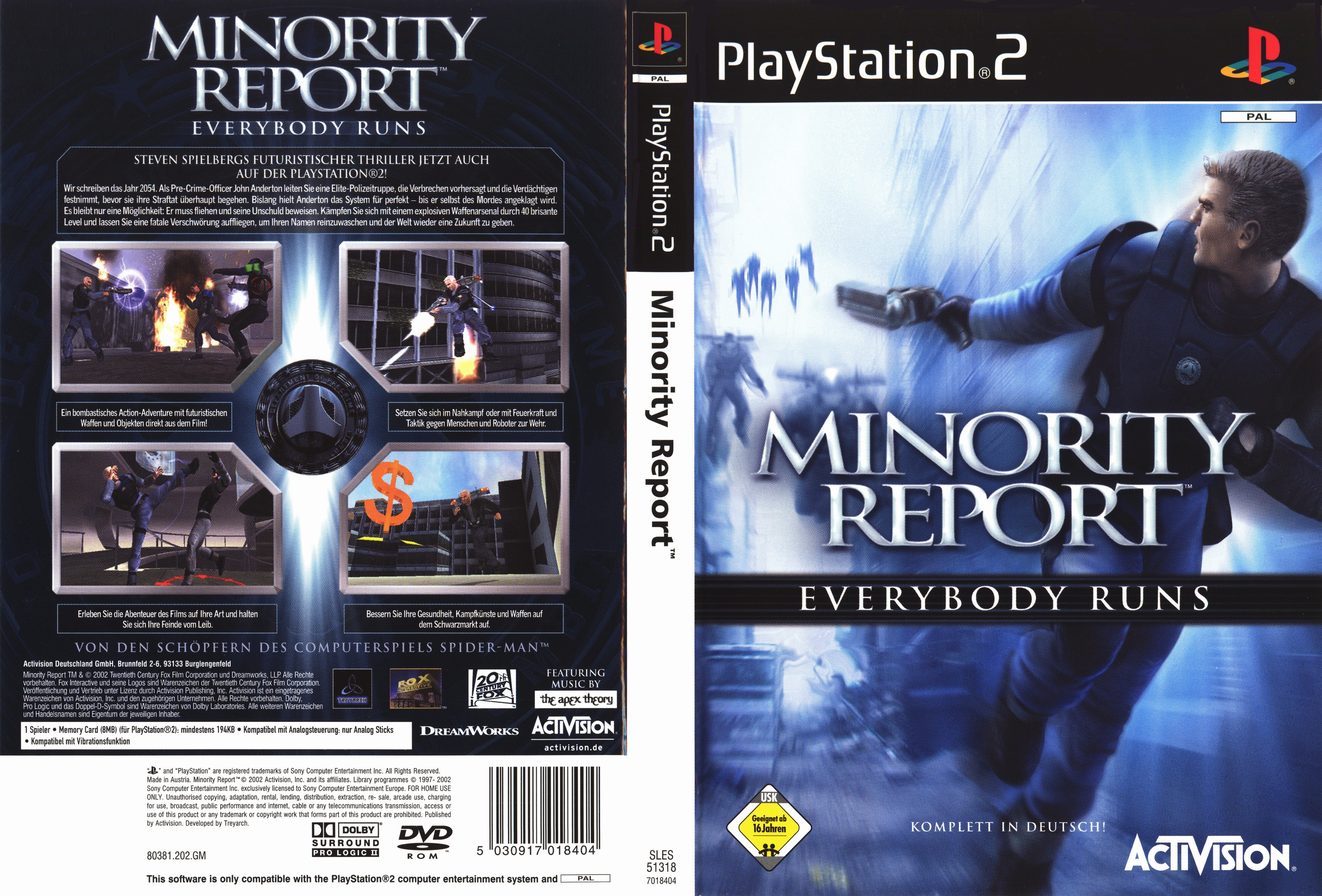 Minority Reports - Everybody Runs PS2 cover