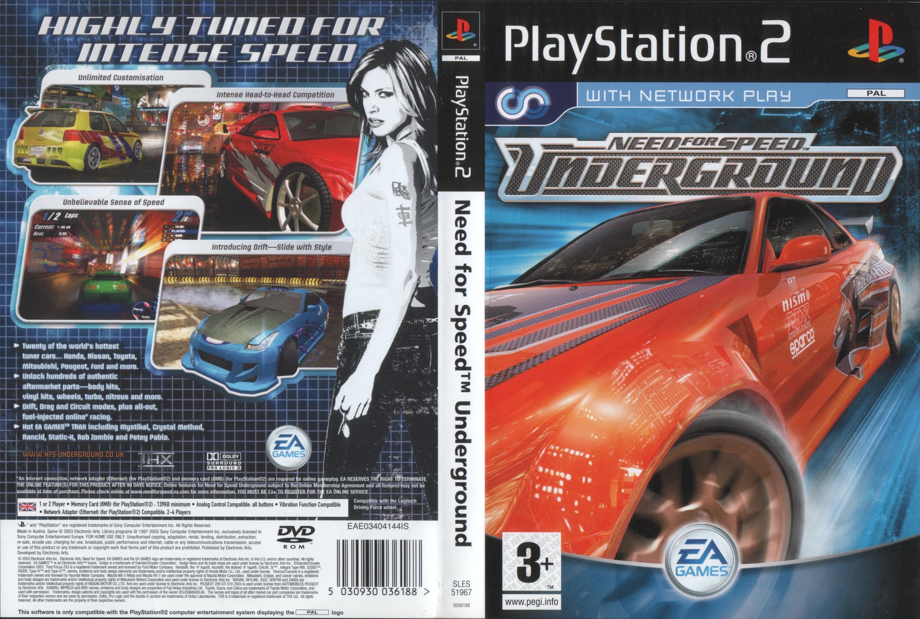 Need for Speed - Underground PS2 cover