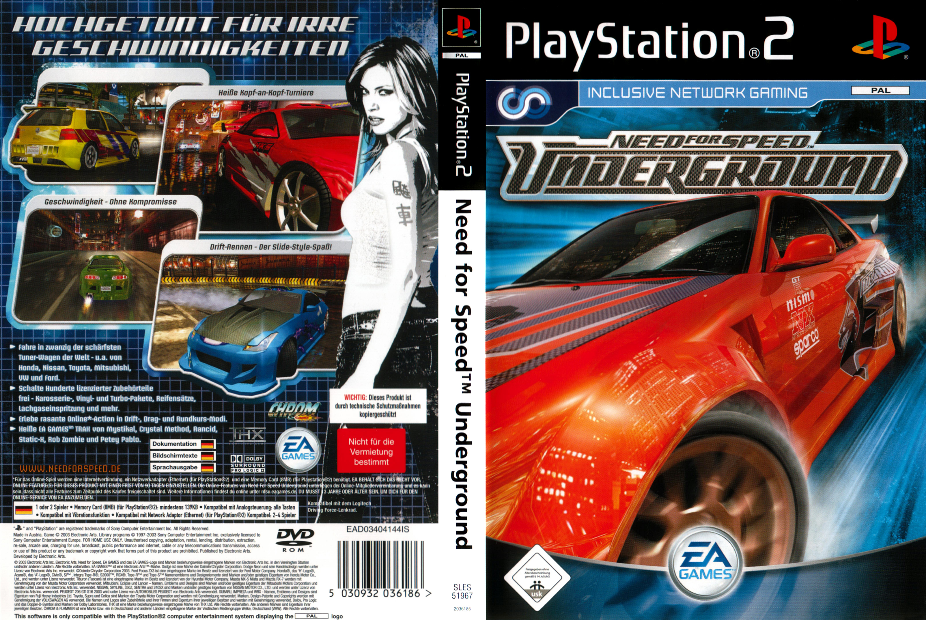 Need for Speed - Underground PS2 cover