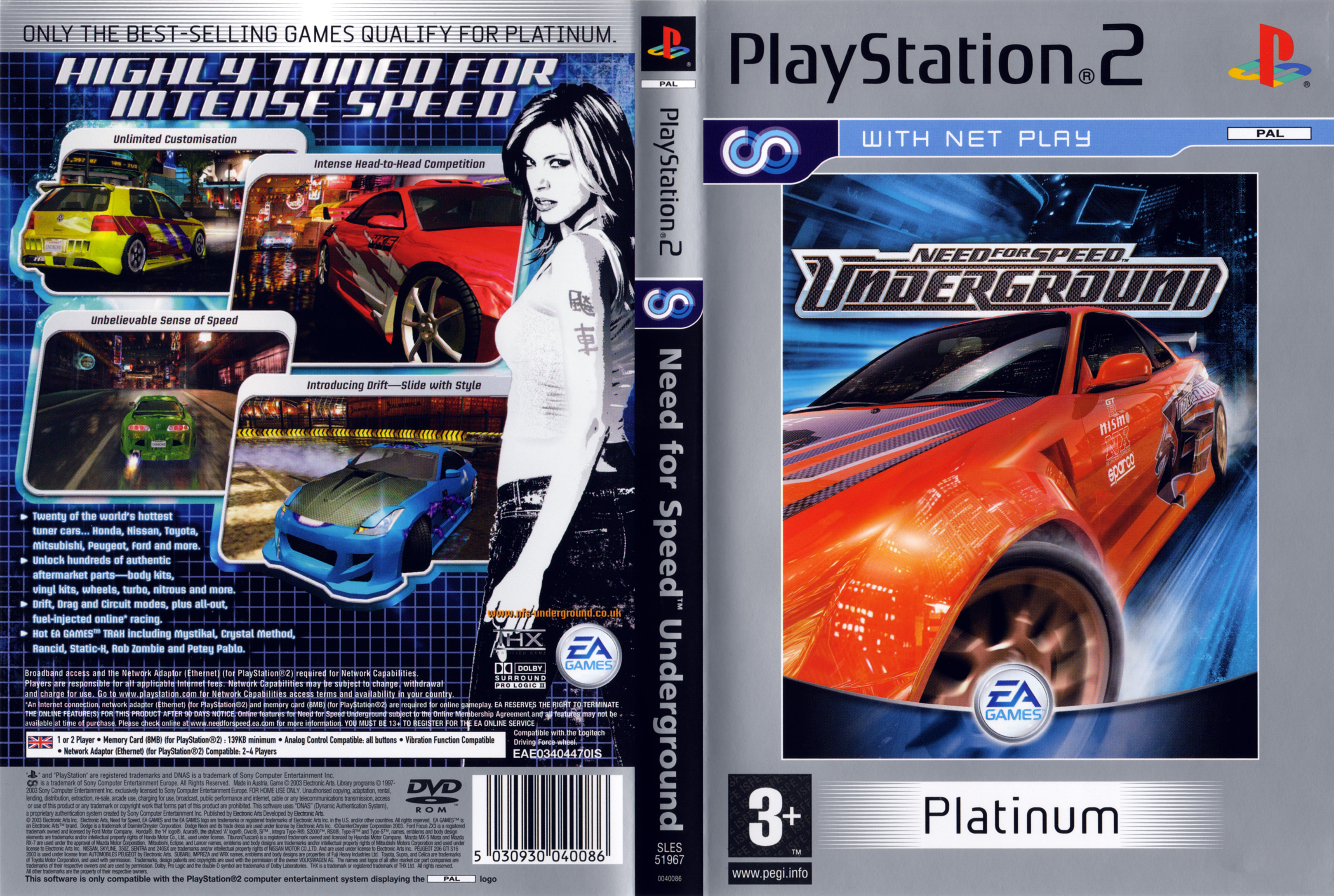 Need for Speed - Underground PS2 cover