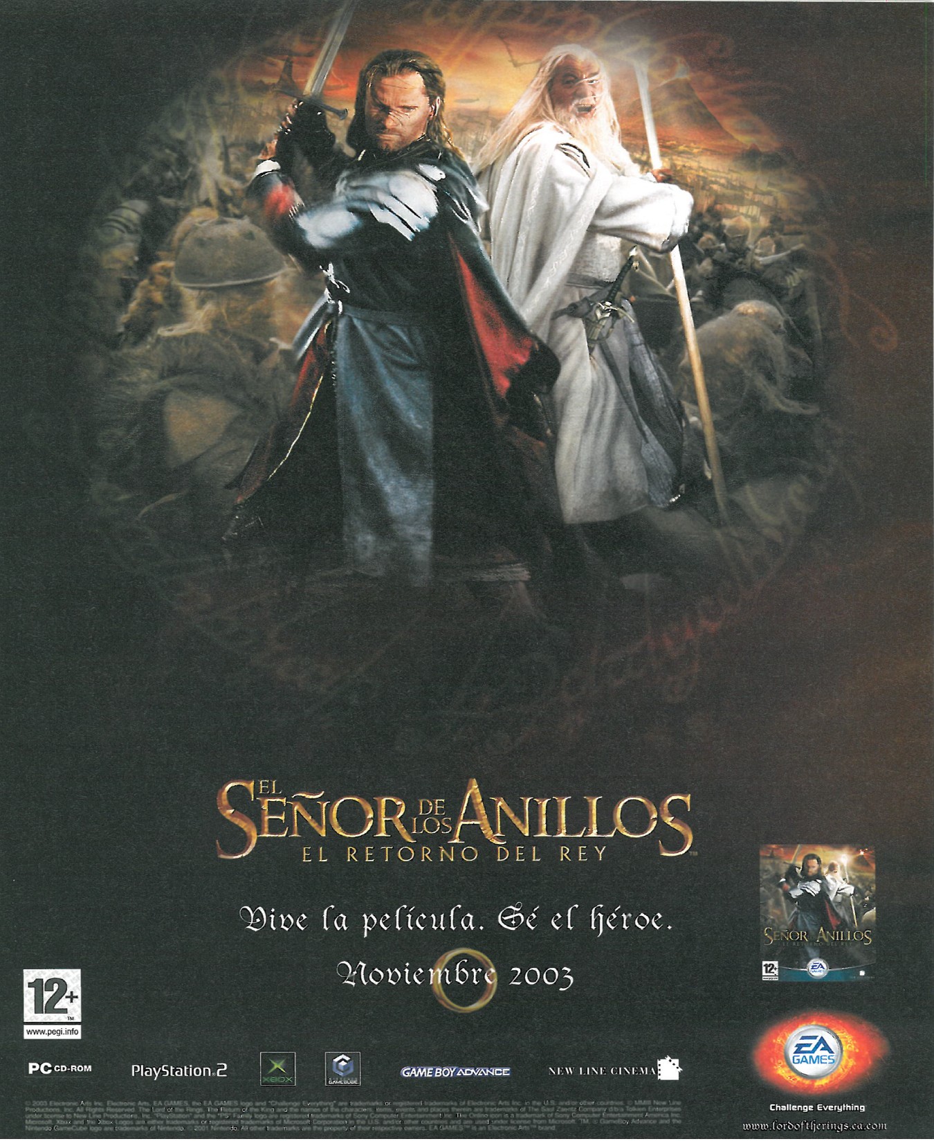El Señor de los Anillos - El retorno del rey PSX cover