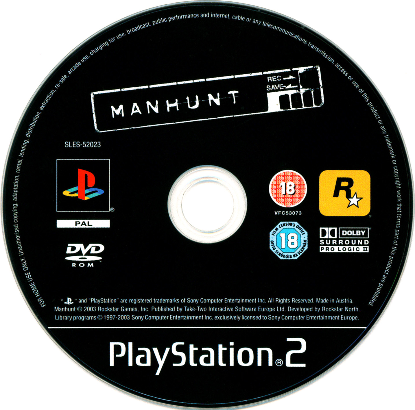 Manhunt PS2 cover