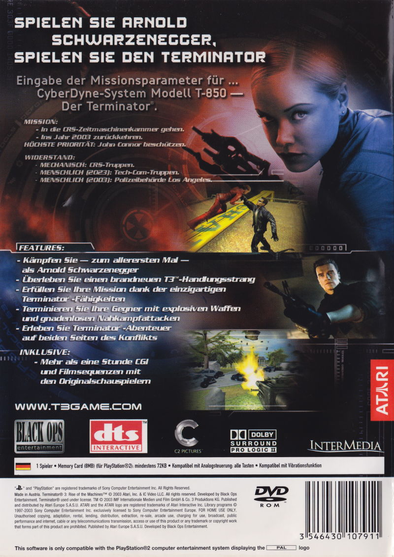 Terminator 3 - Rebellion der Maschinen PS2 cover