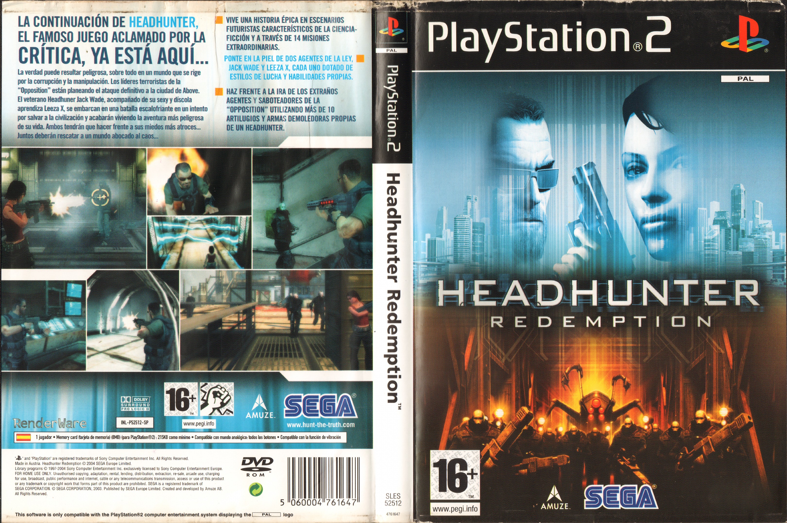Headhunter - Redemption PS2 cover