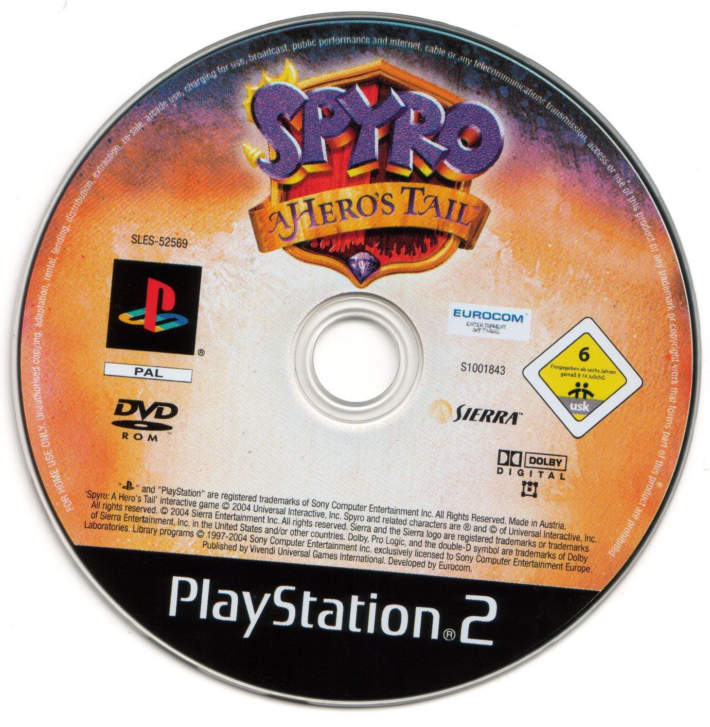 Spyro a hero's tail PS2 cover