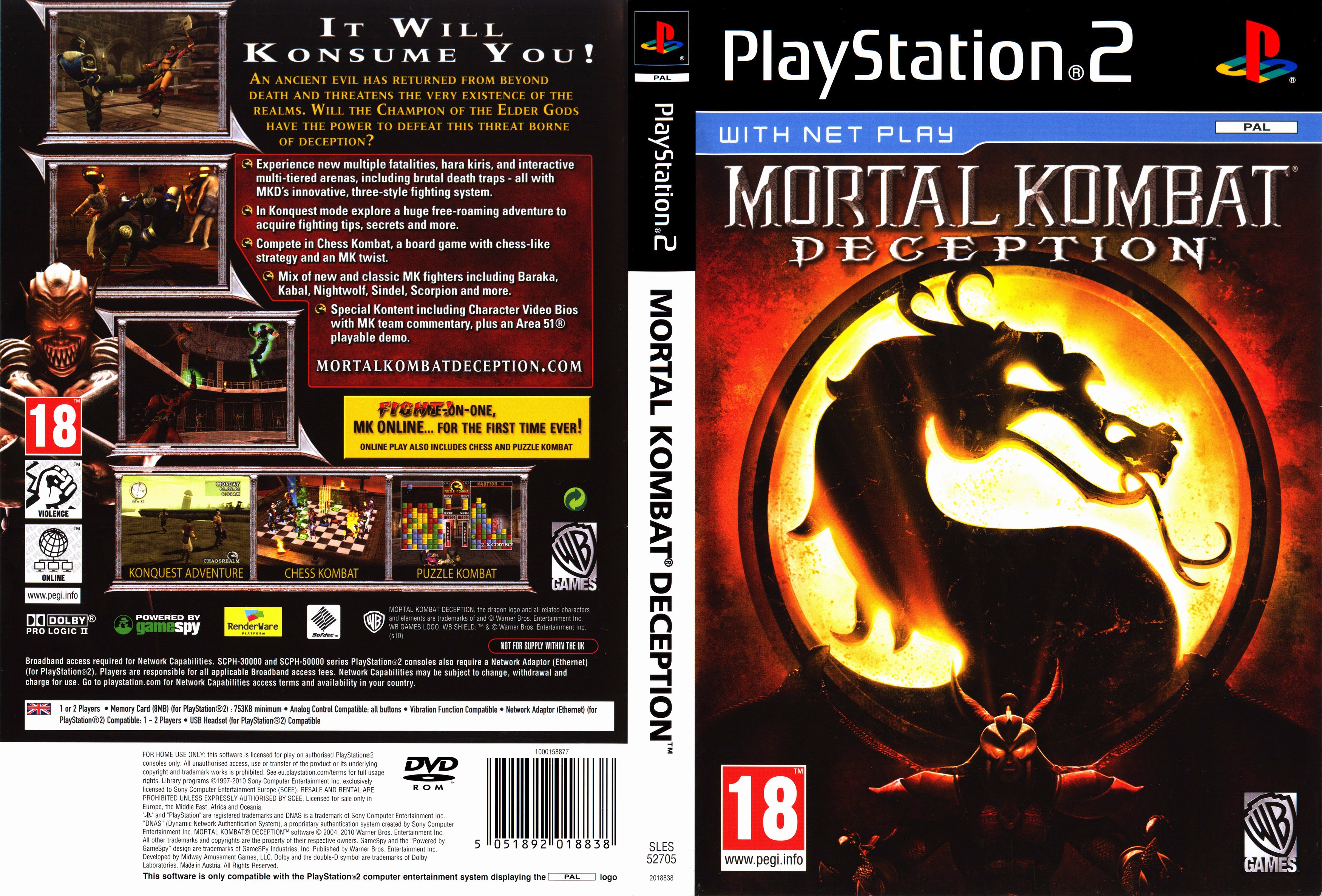 Mortal Kombat - Deception PS2 cover