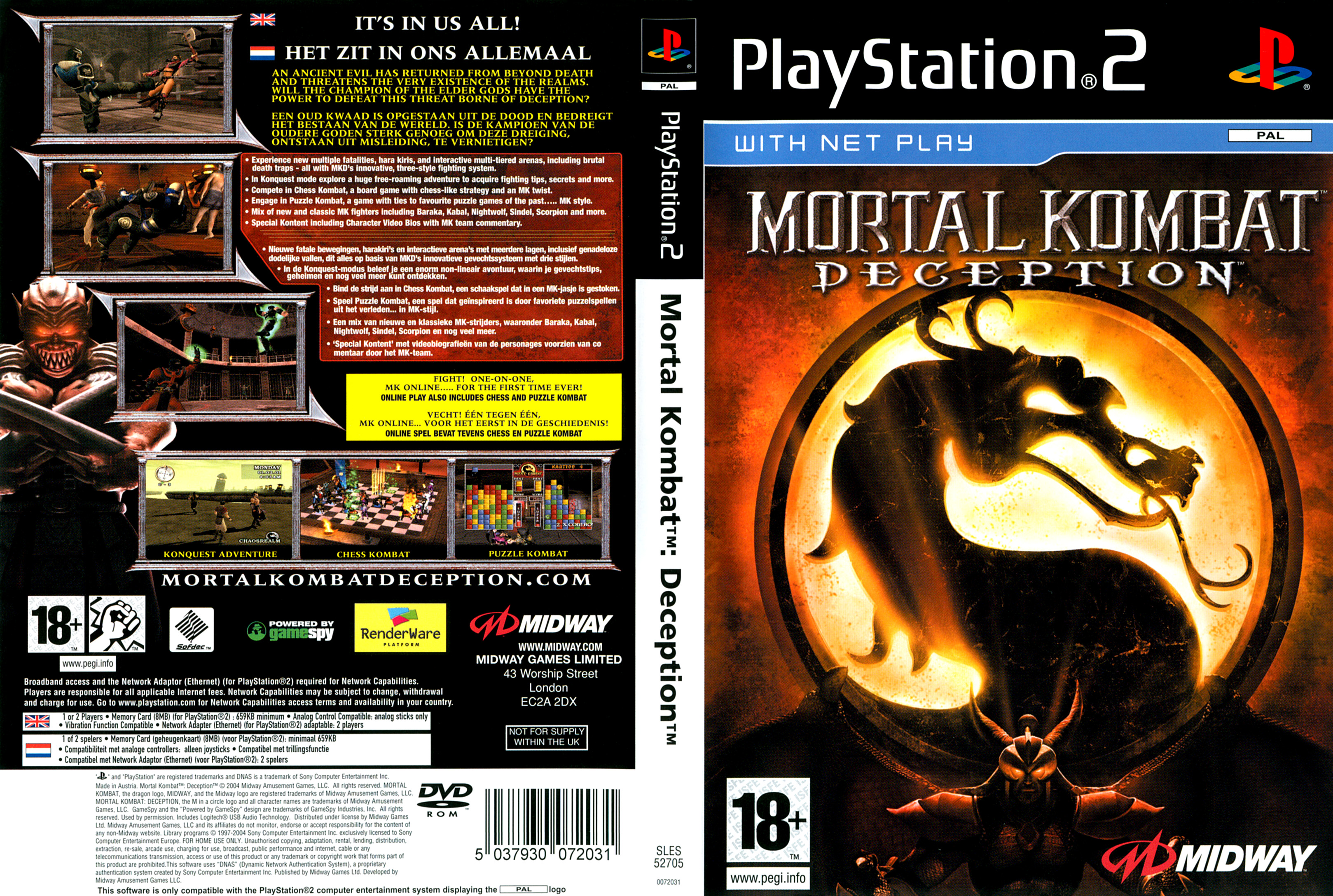 Mortal Kombat - Deception PS2 cover