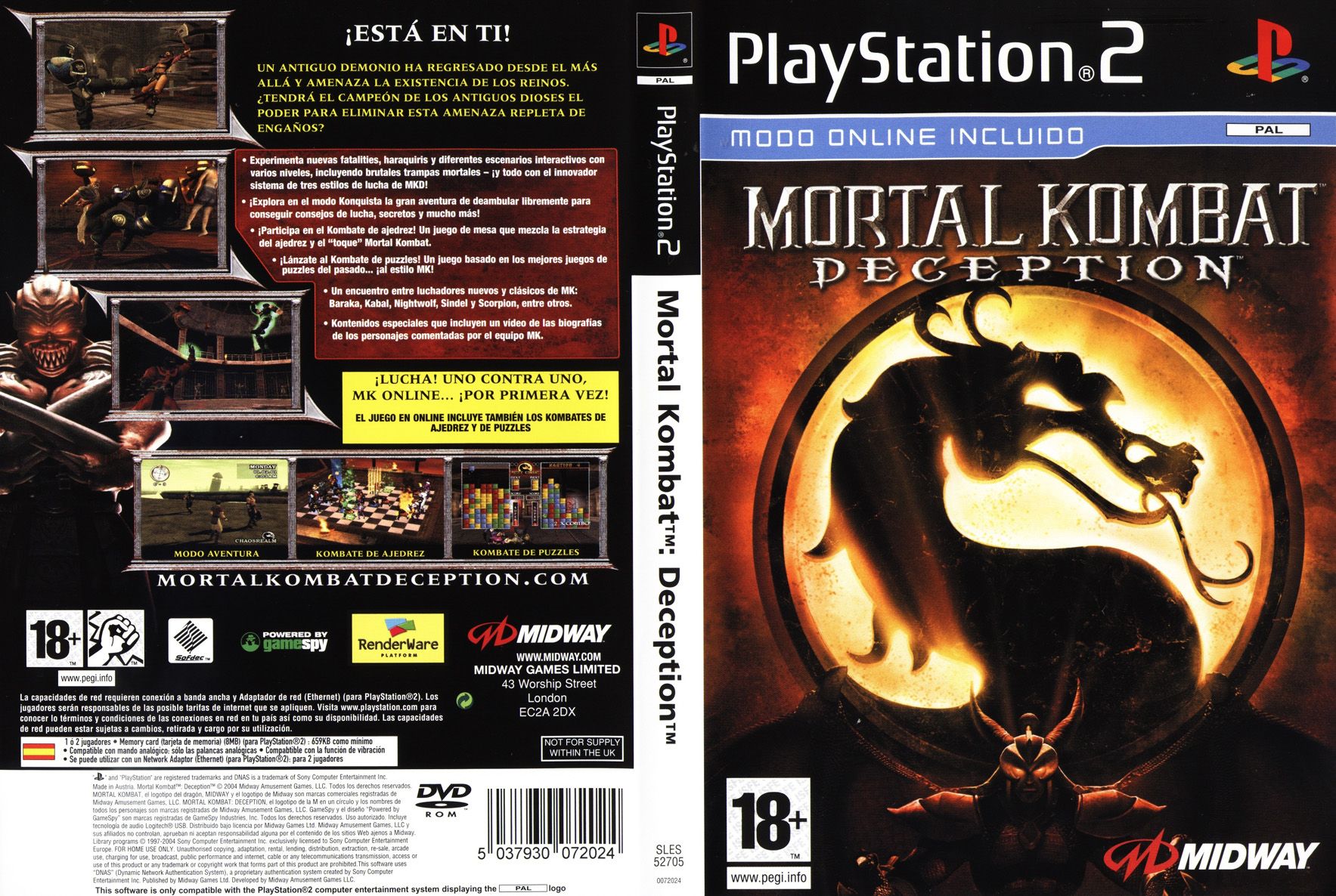 Mortal Kombat - Deception PS2 cover