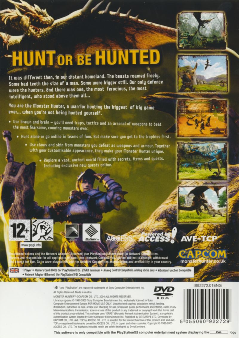 Monster Hunter PS2 cover