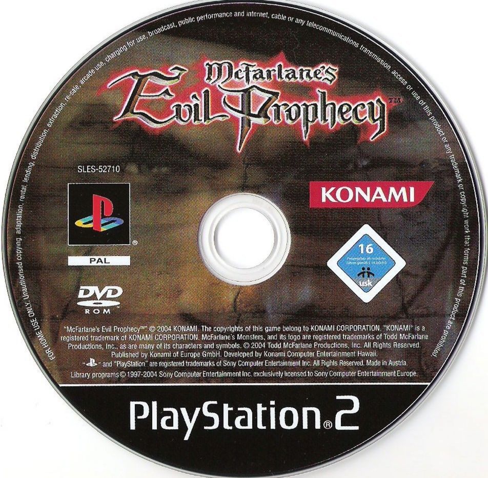 McFarlane's Evil prophecy PS2 cover