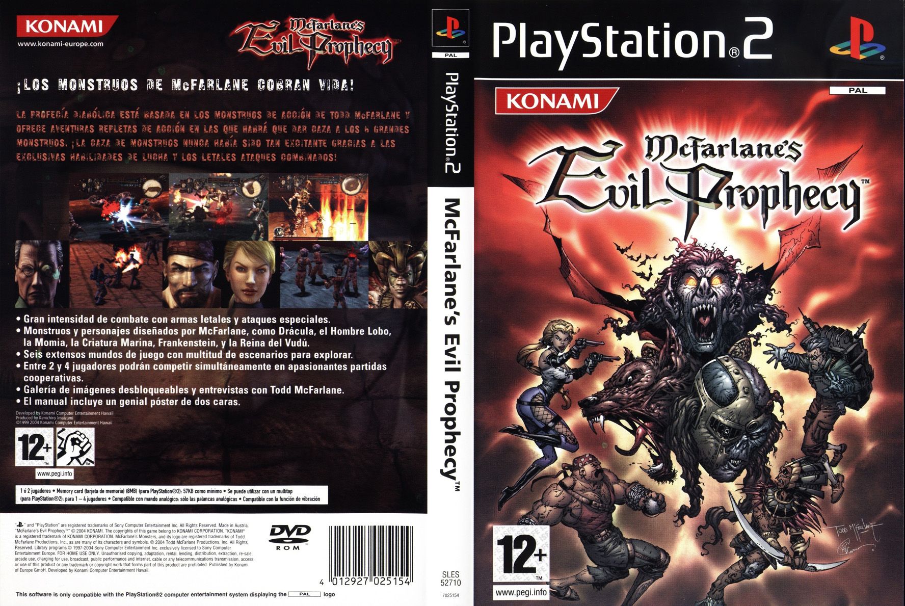 McFarlane's Evil prophecy PS2 cover