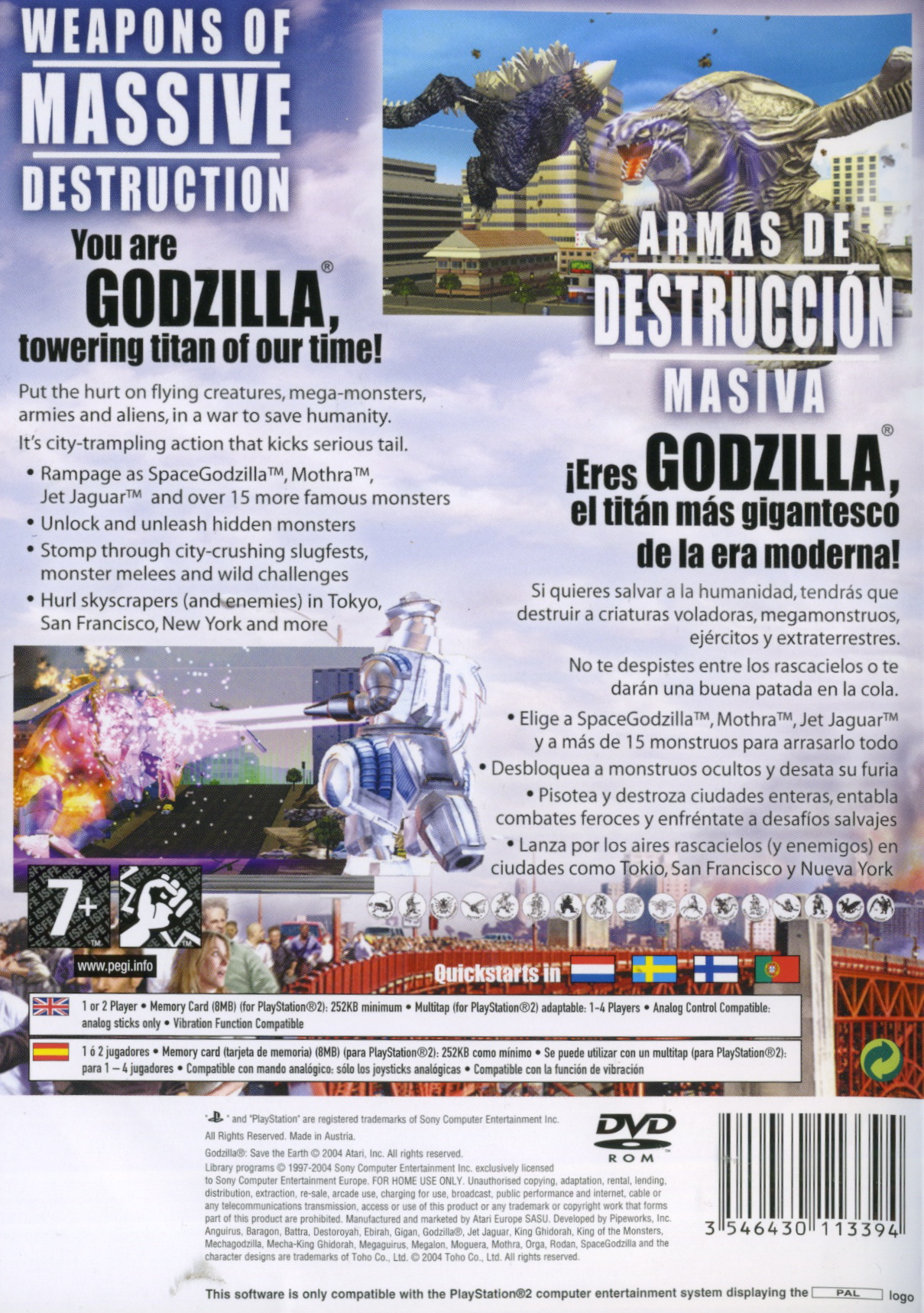 Godzilla - Save the Earth PS2 cover
