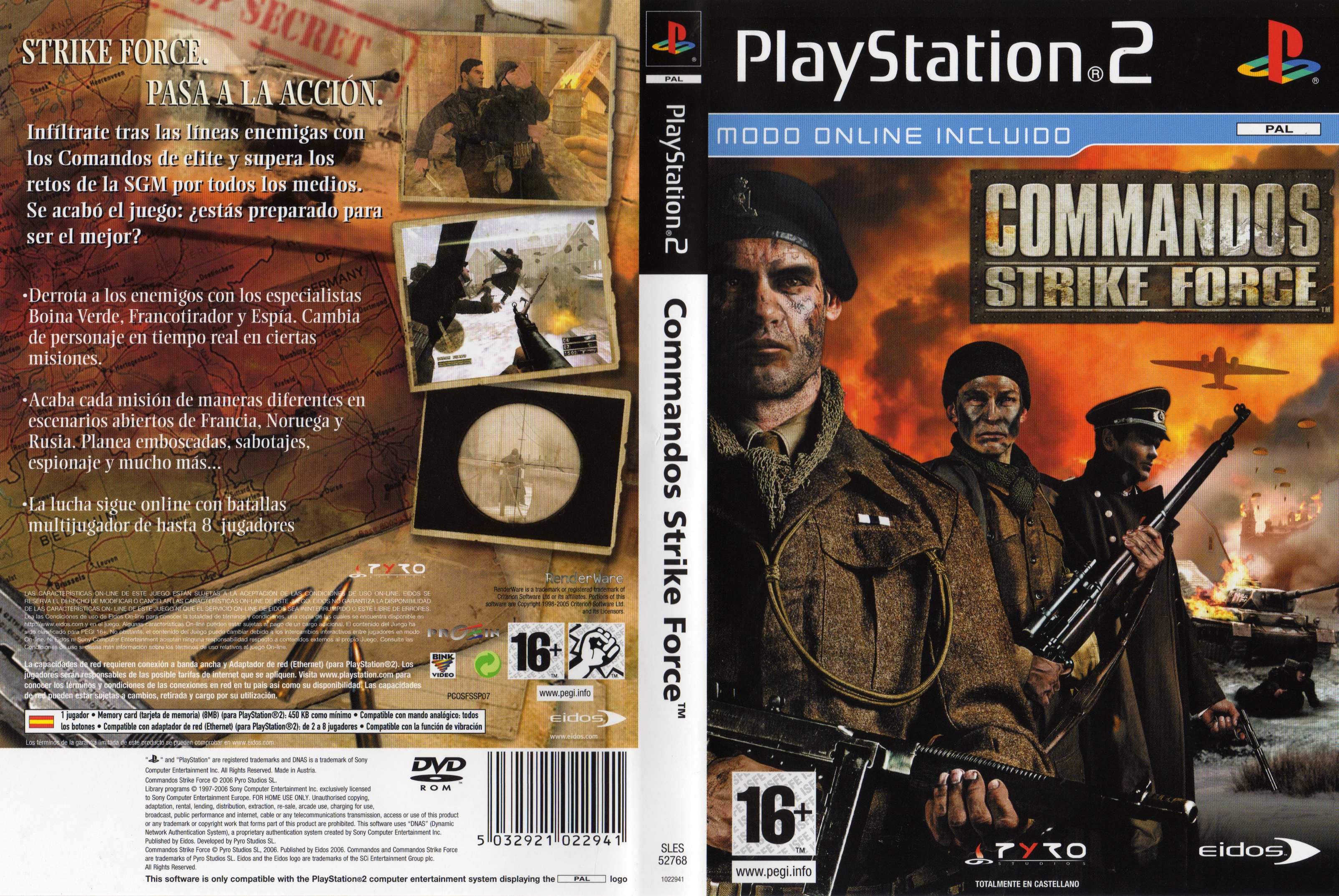 Commandos - Strike Force PSX cover