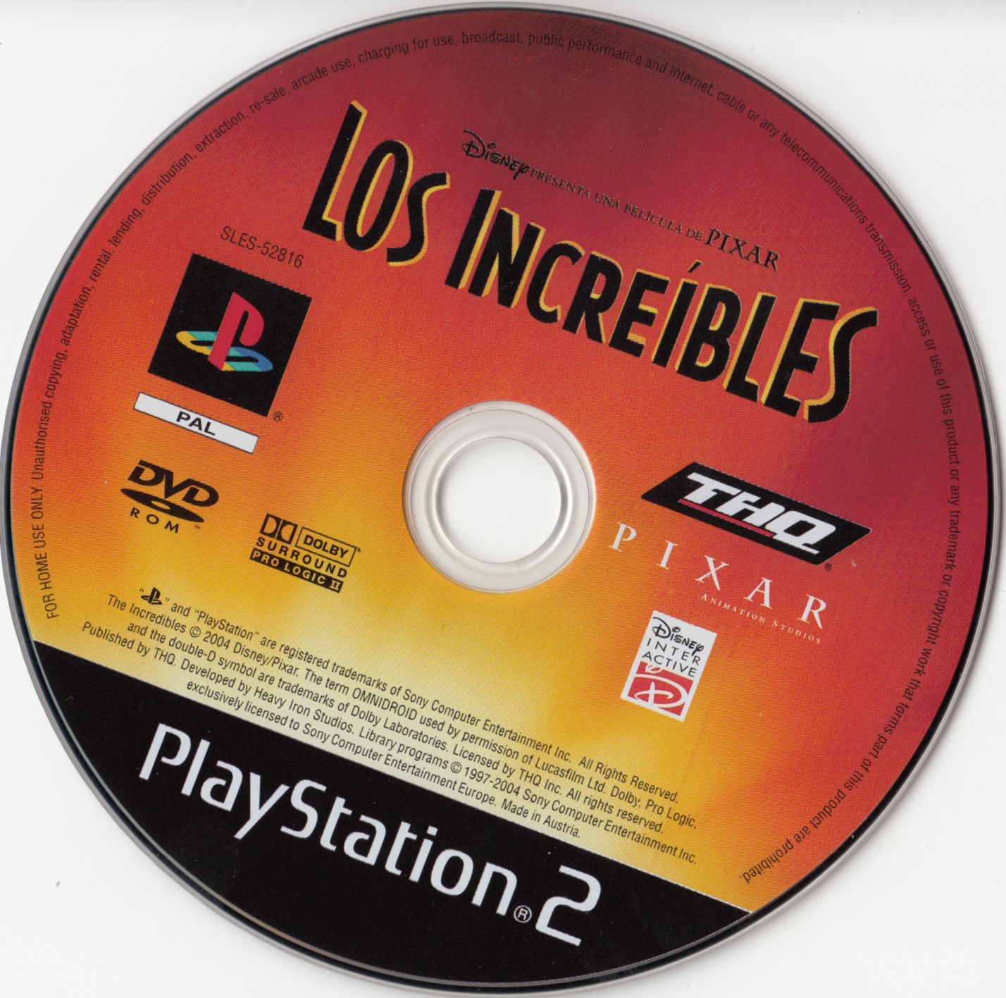 Disney's Pixar - Los Increibles PSX cover