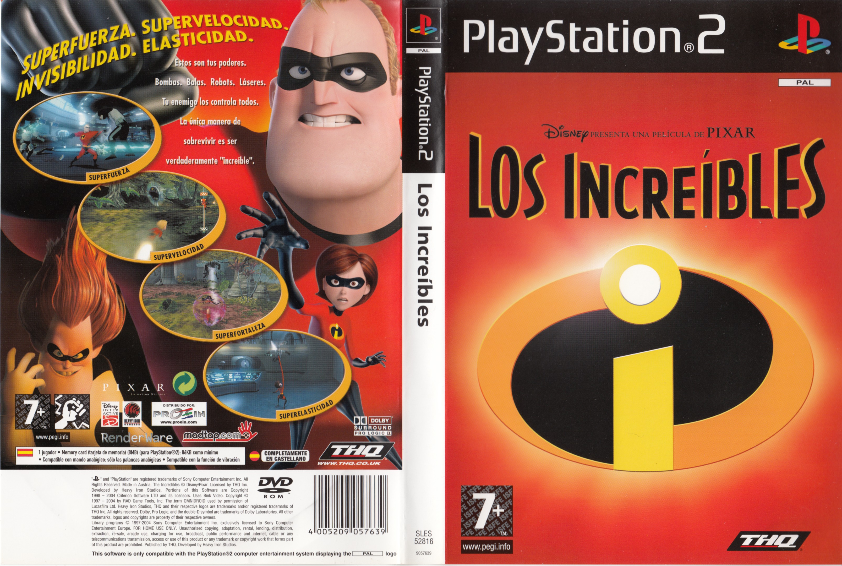 Disney's Pixar - Los Increibles PSX cover