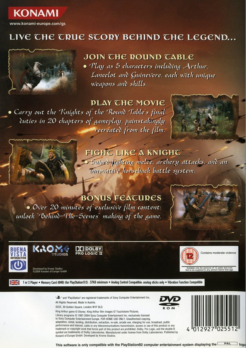 King Arthur PS2 cover