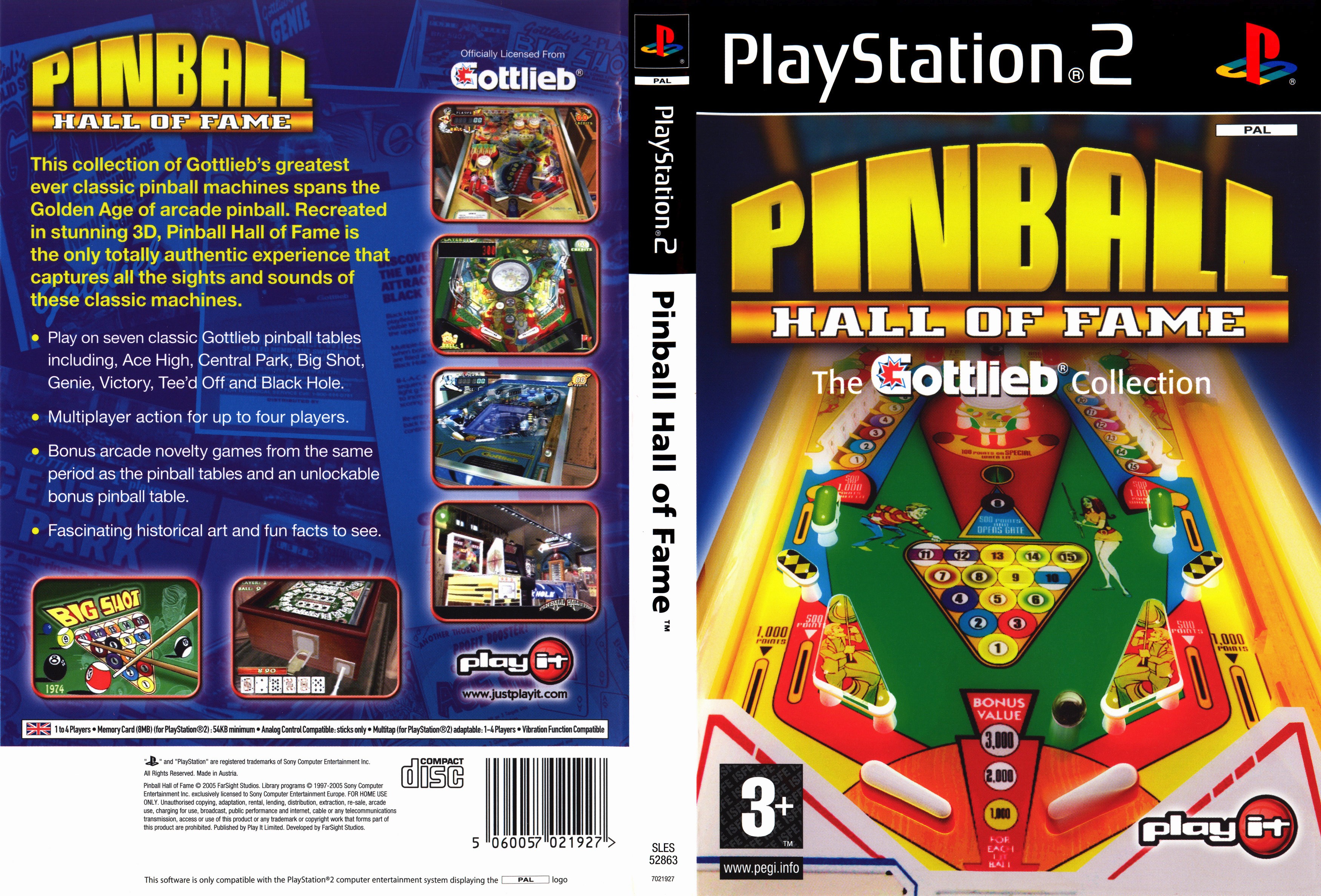 Pinball Hall of Fame - The Gottlieb Collection PSX cover