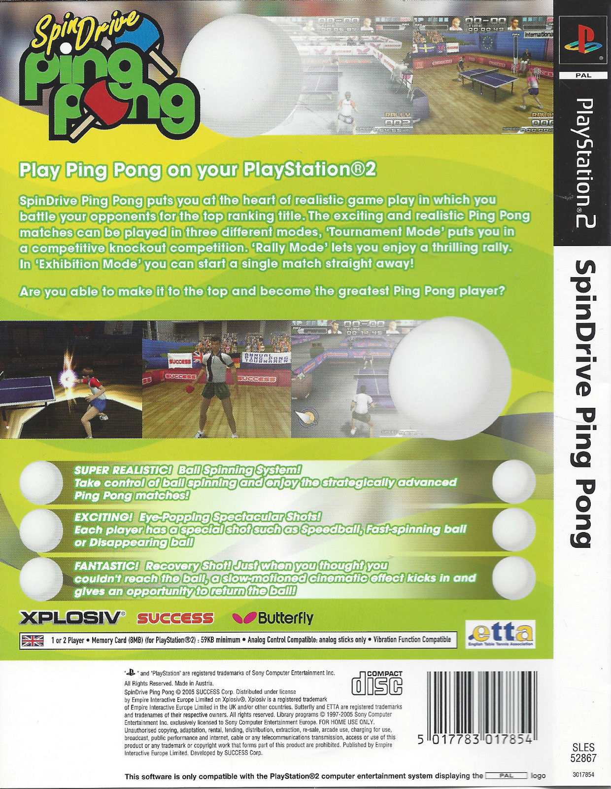 Spindrive Ping Pong PS2 cover