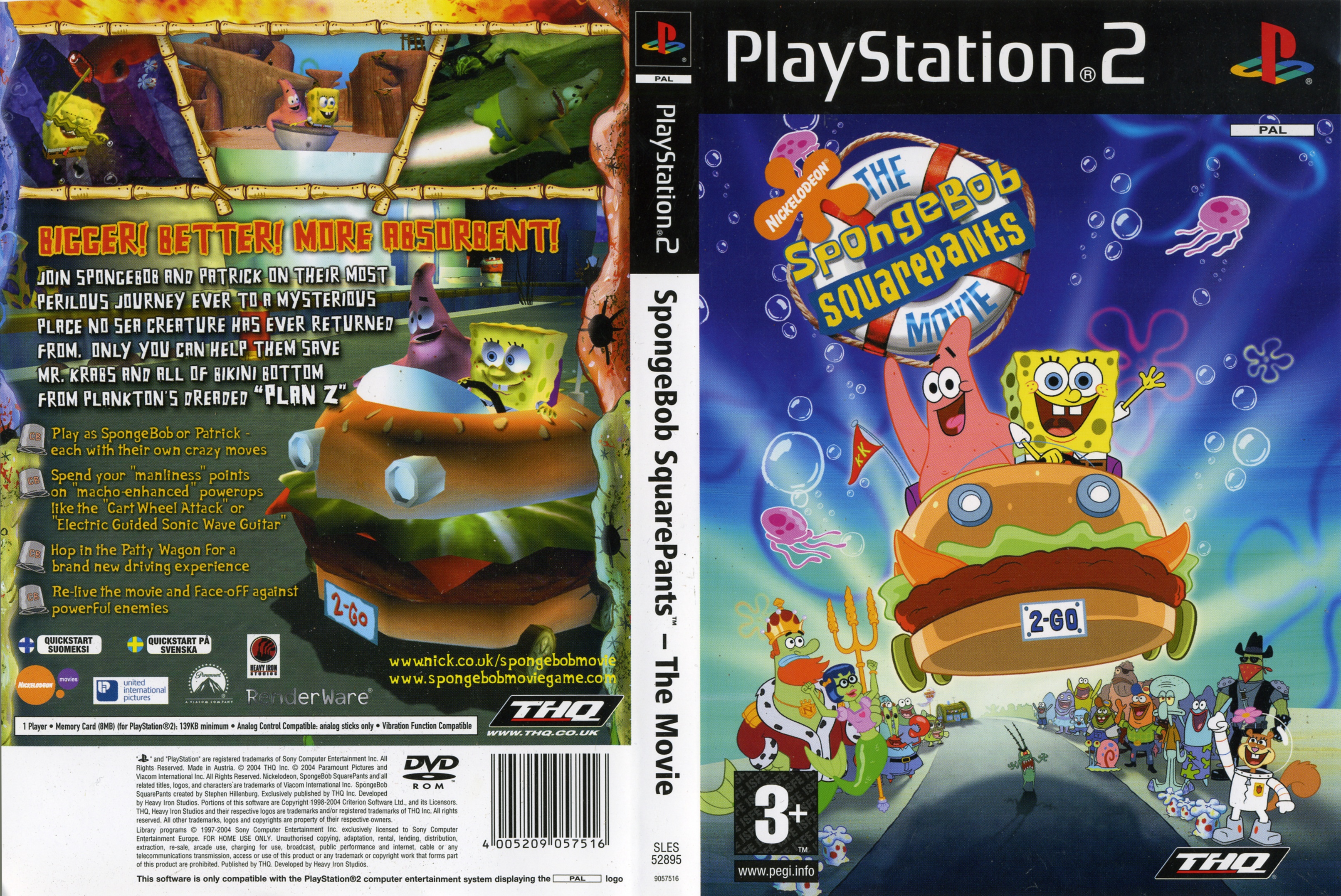 SpongeBob SquarePants - The Movie PS2 cover