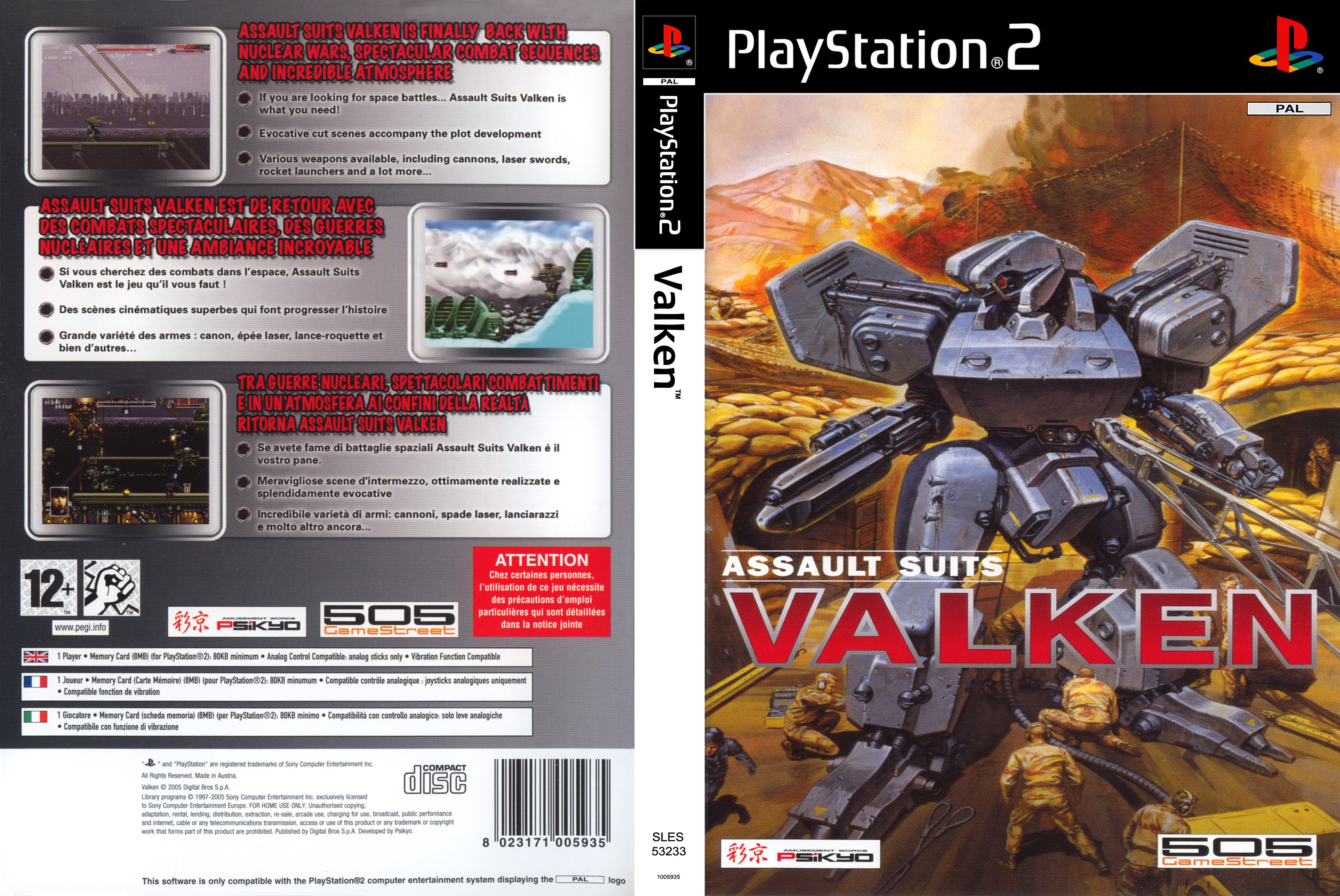 Assault Suits Valken PS2 cover