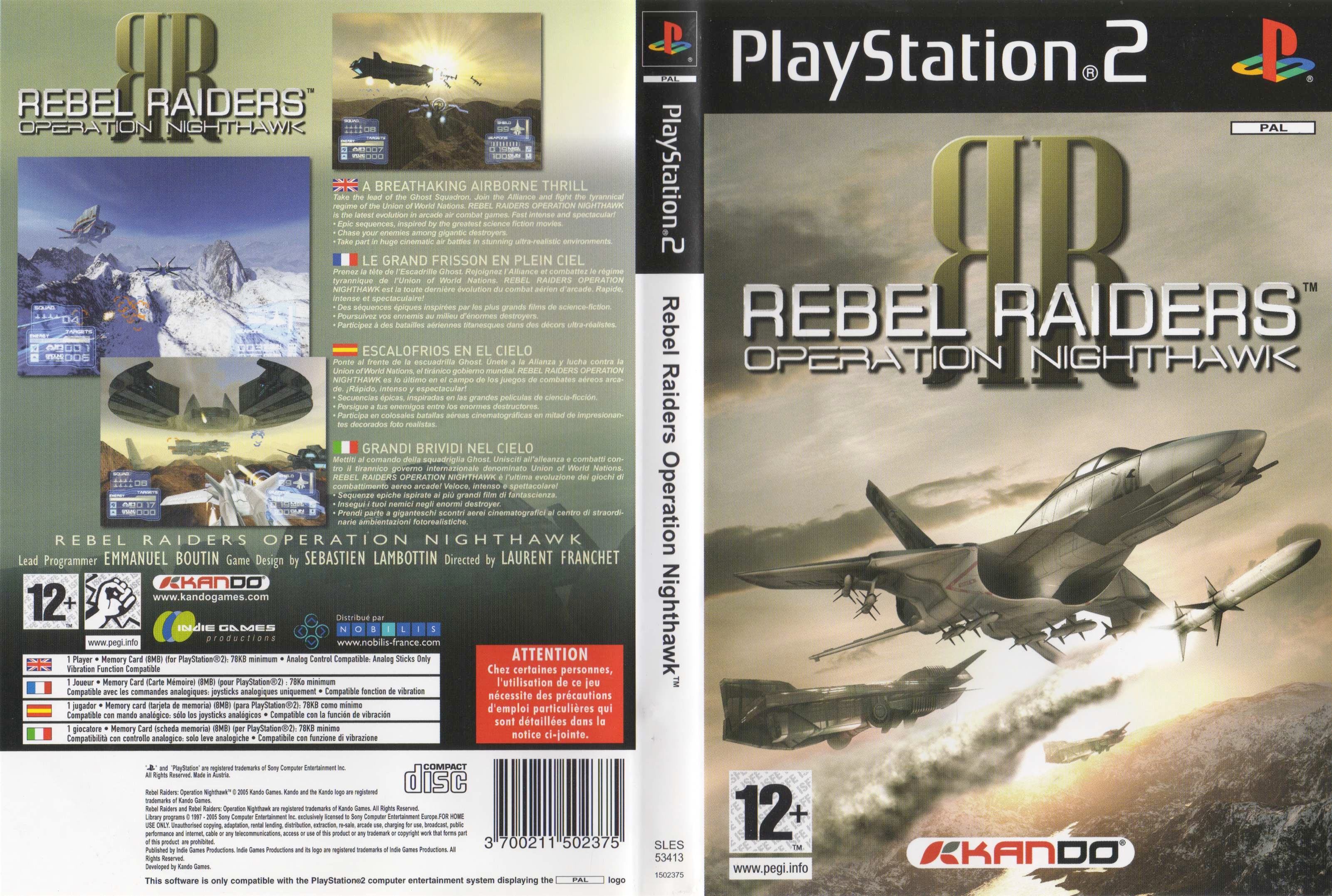 Rebel Raiders - Operation Nighthawk PS2 cover