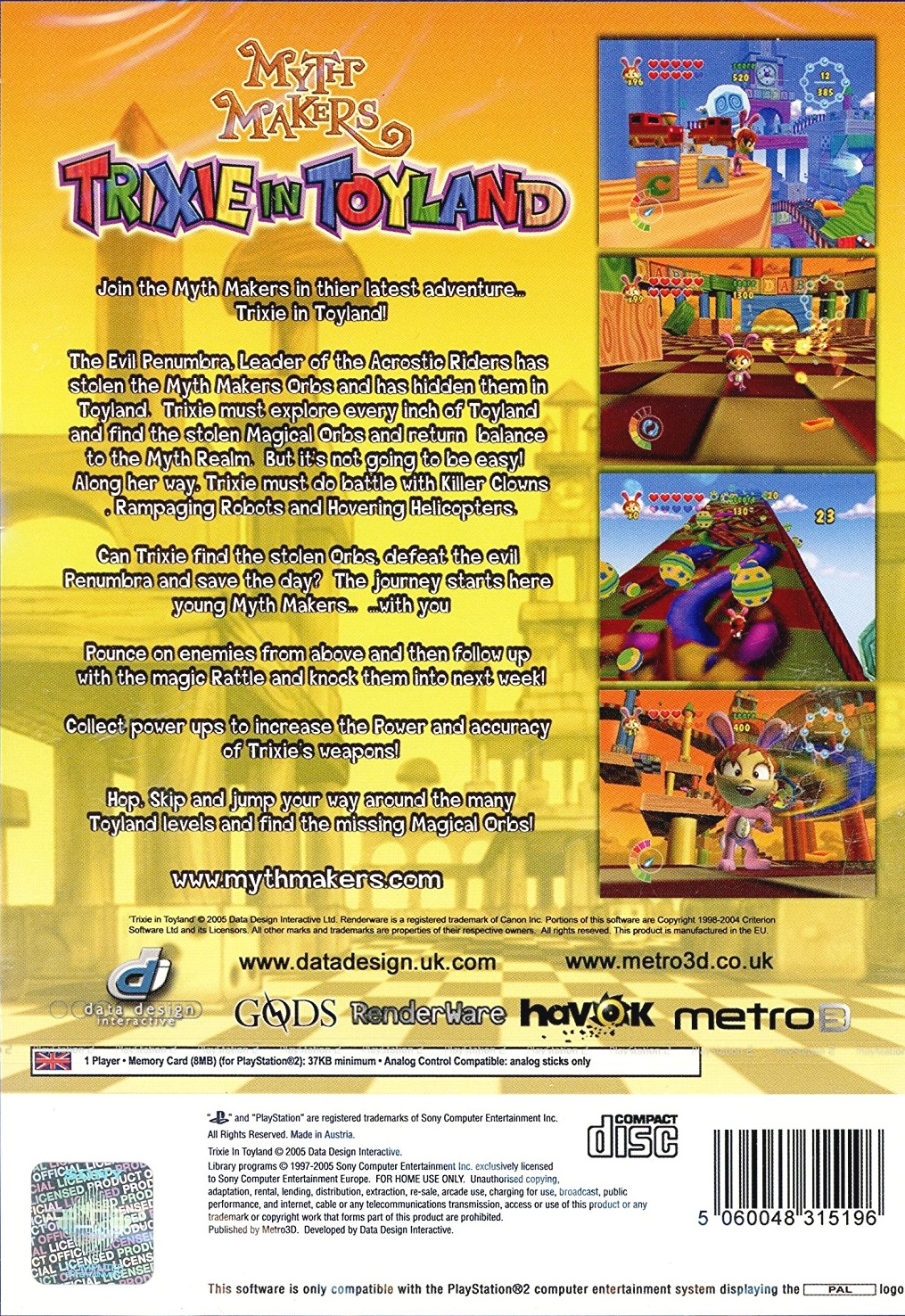 Myth Makers - Trixie in Toyland PS2 cover