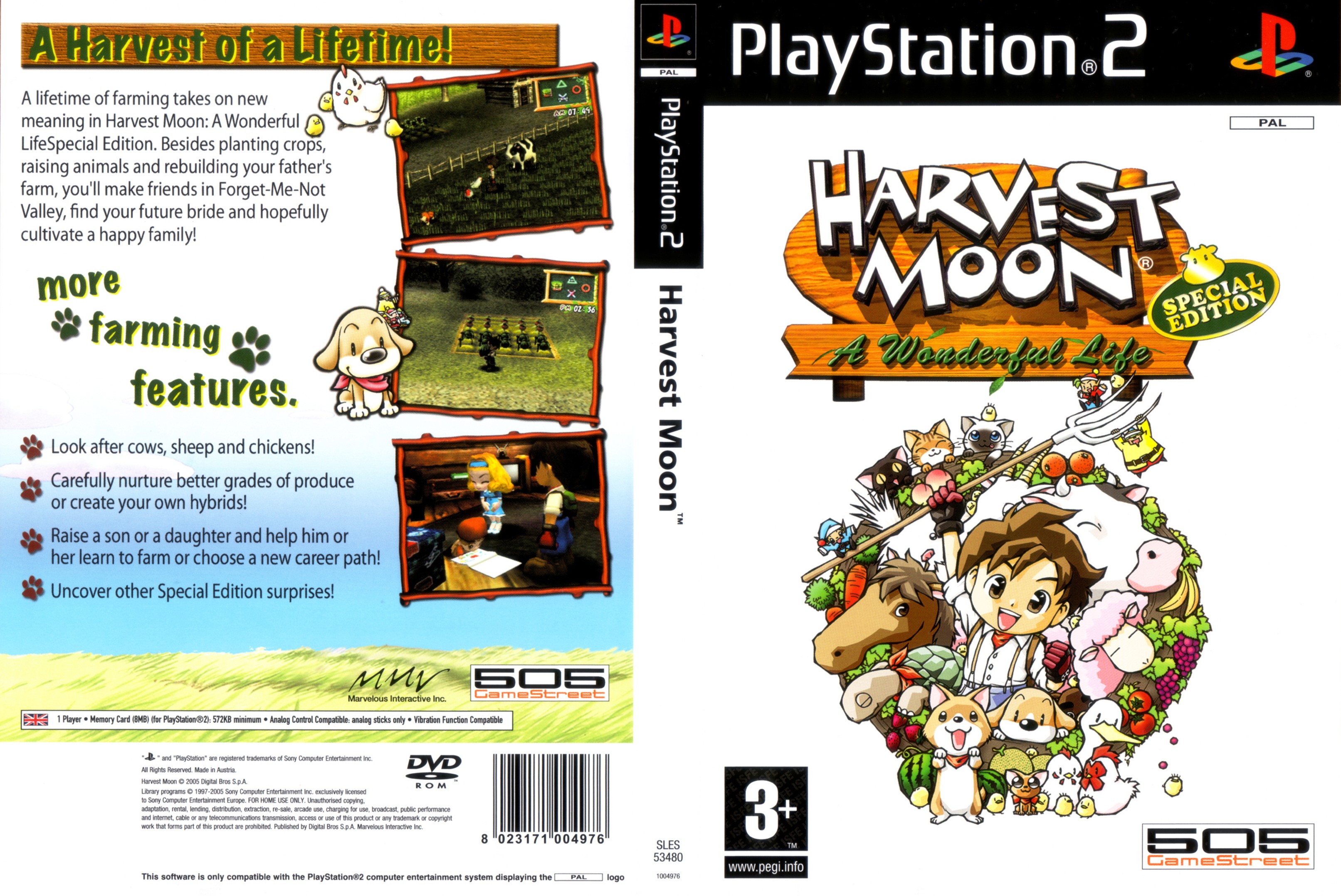 Harvest Moon - A Wonderful Life - Special Edition PS2 cover