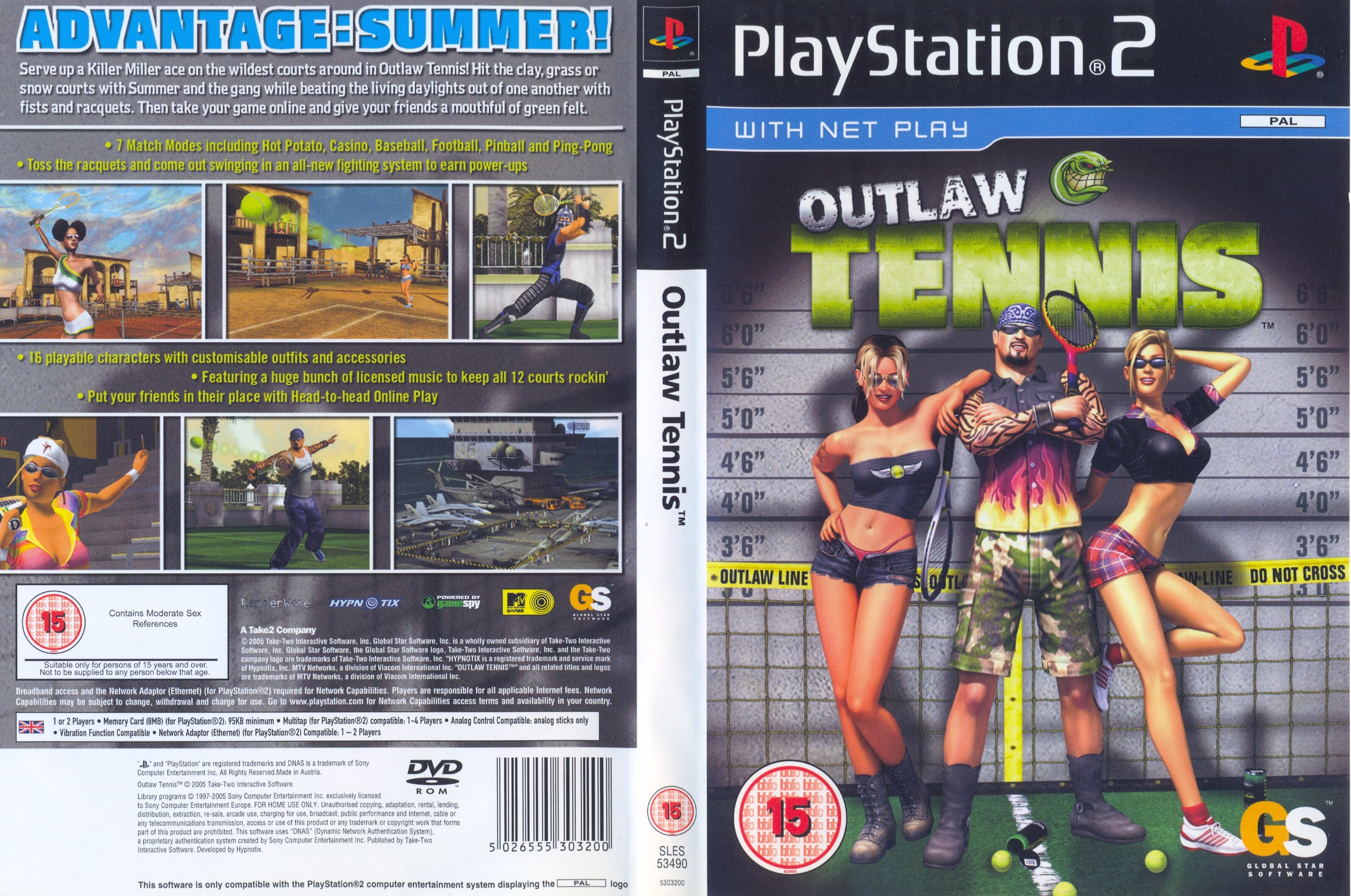 Outlaw Tennis PS2 cover