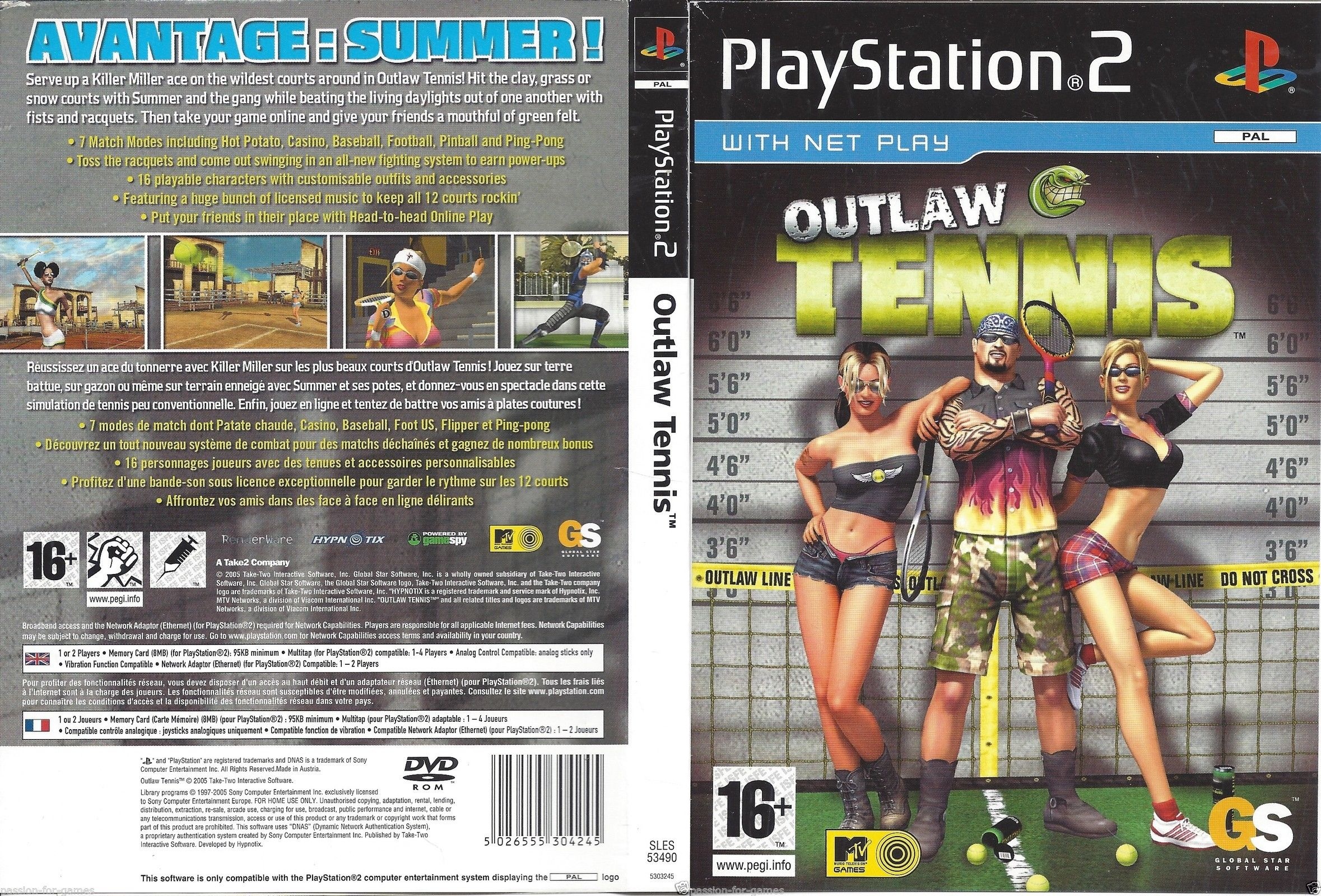 Outlaw Tennis PS2 cover