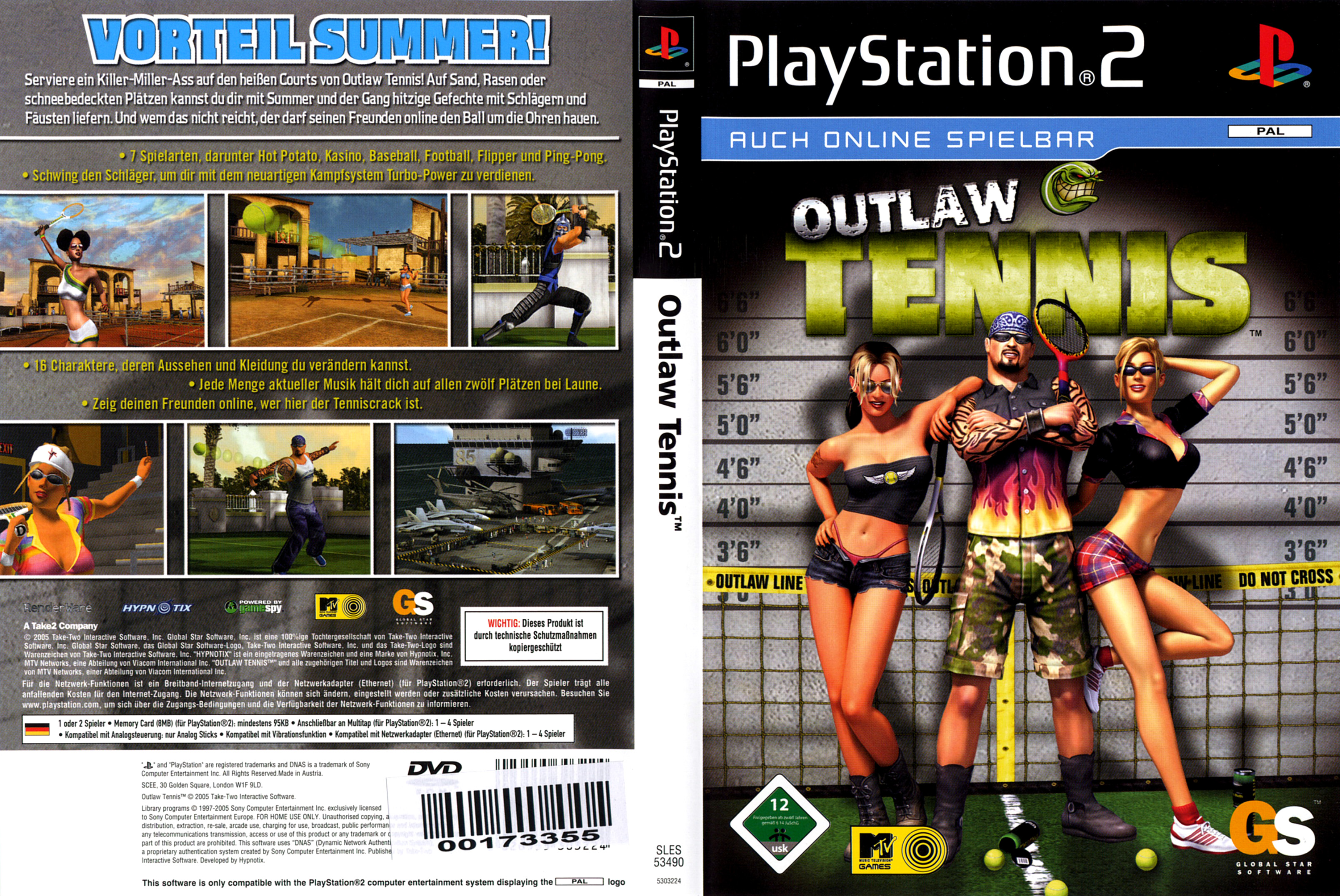 Outlaw Tennis PS2 cover