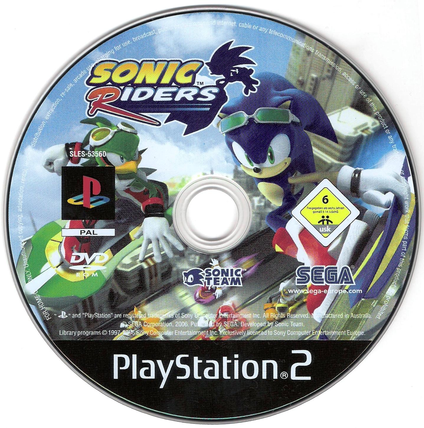 Sonic Riders PS2 cover