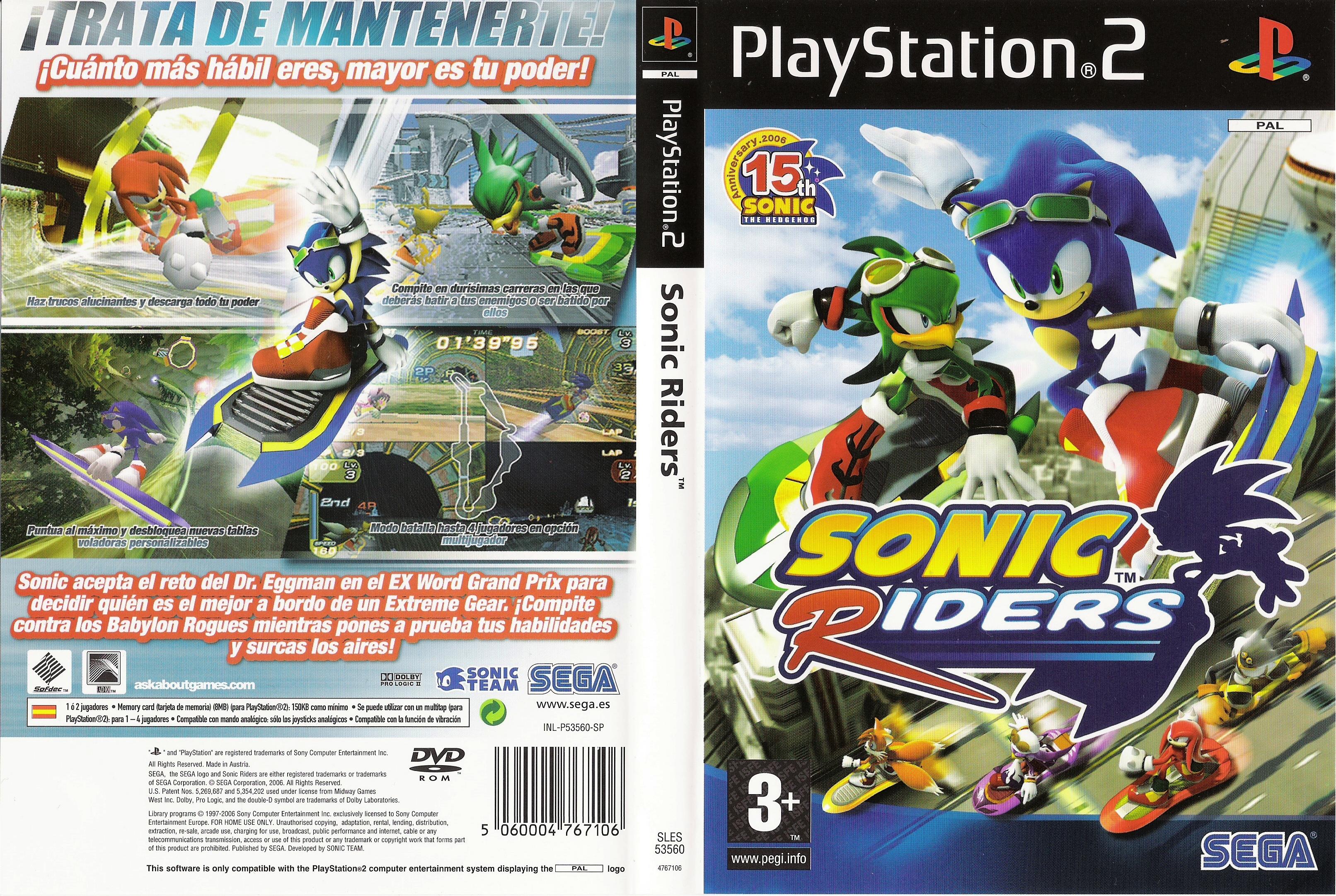 Sonic Riders PS2 cover