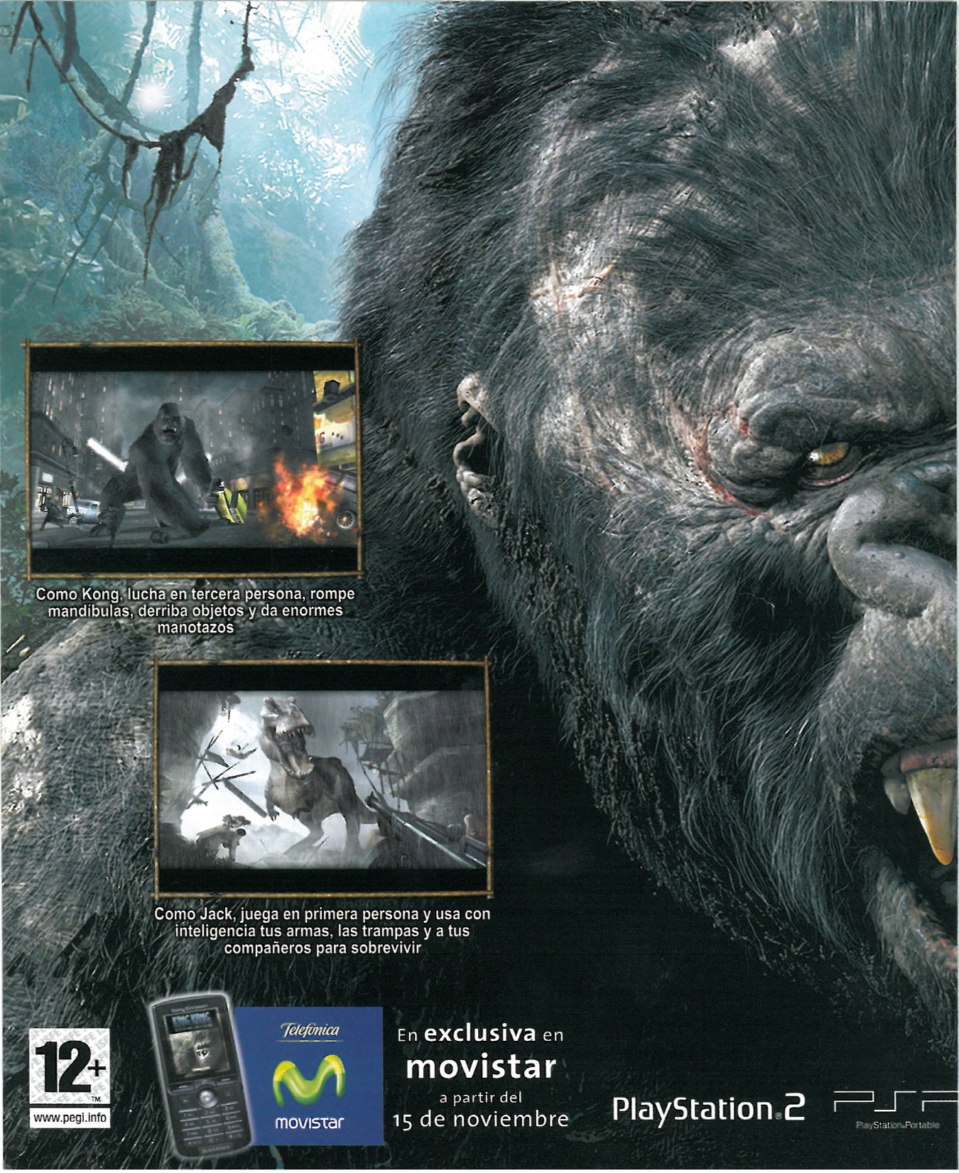 Peter Jackson's King Kong - The official game of the movie PS2 cover