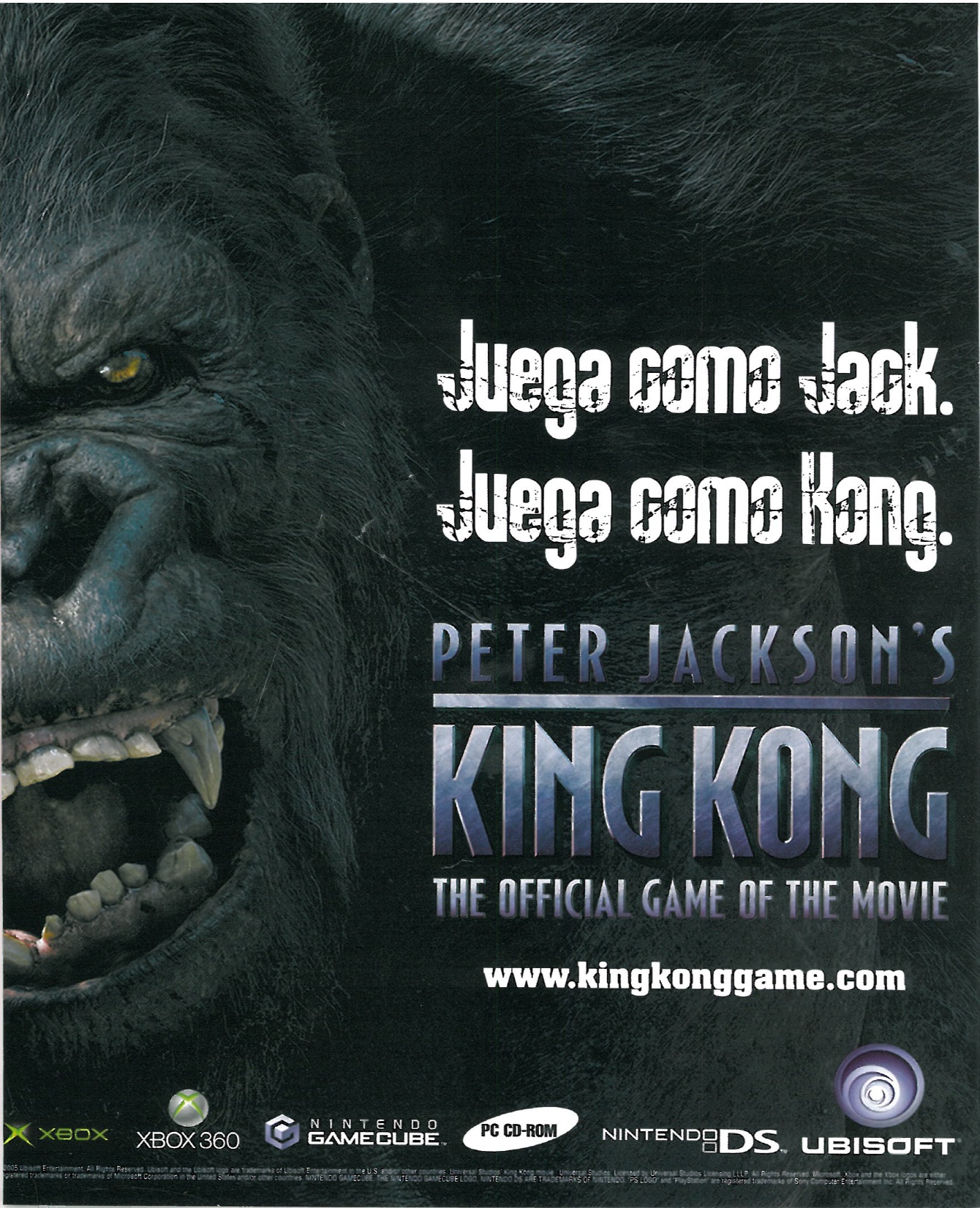 Peter Jackson's King Kong - The official game of the movie PS2 cover