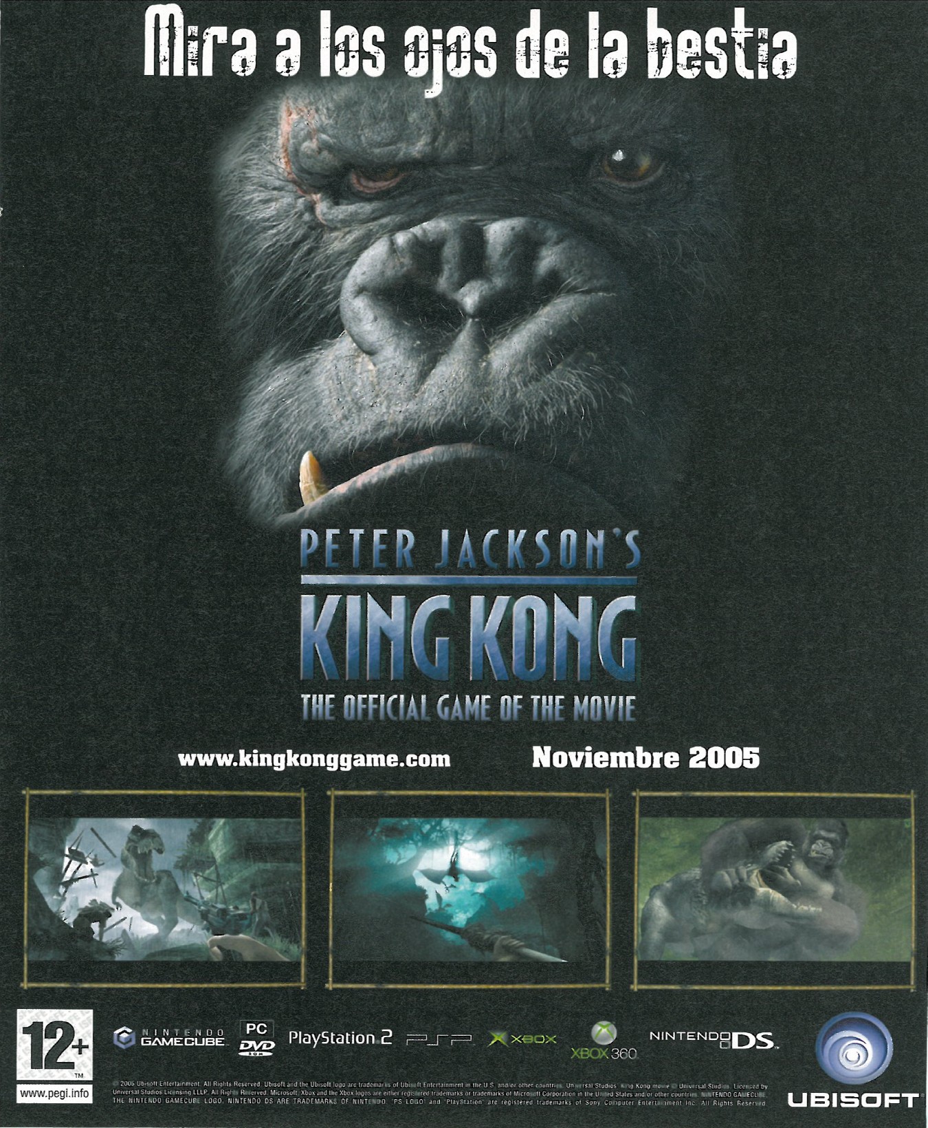 Peter Jackson's King Kong - The official game of the movie PS2 cover