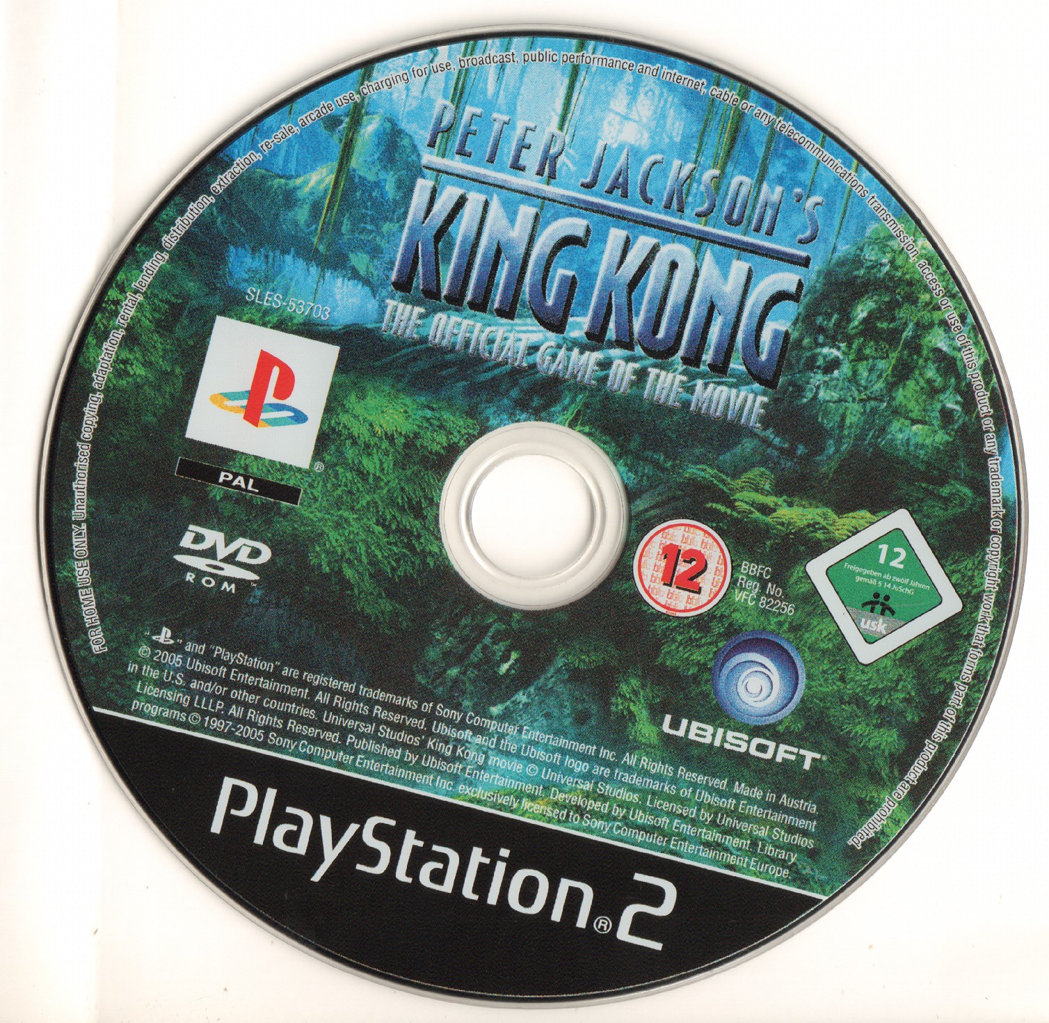 Peter Jackson's King Kong - The official game of the movie PS2 cover