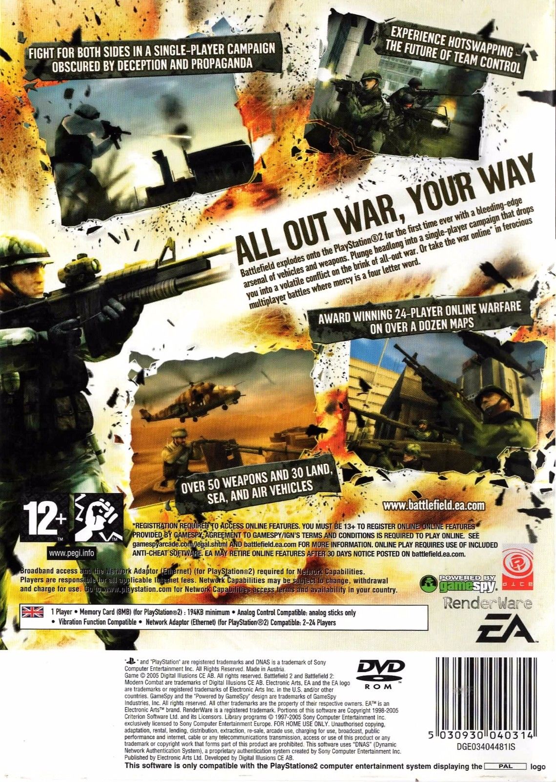 Battlefield 2 - Modern Combat PS2 cover