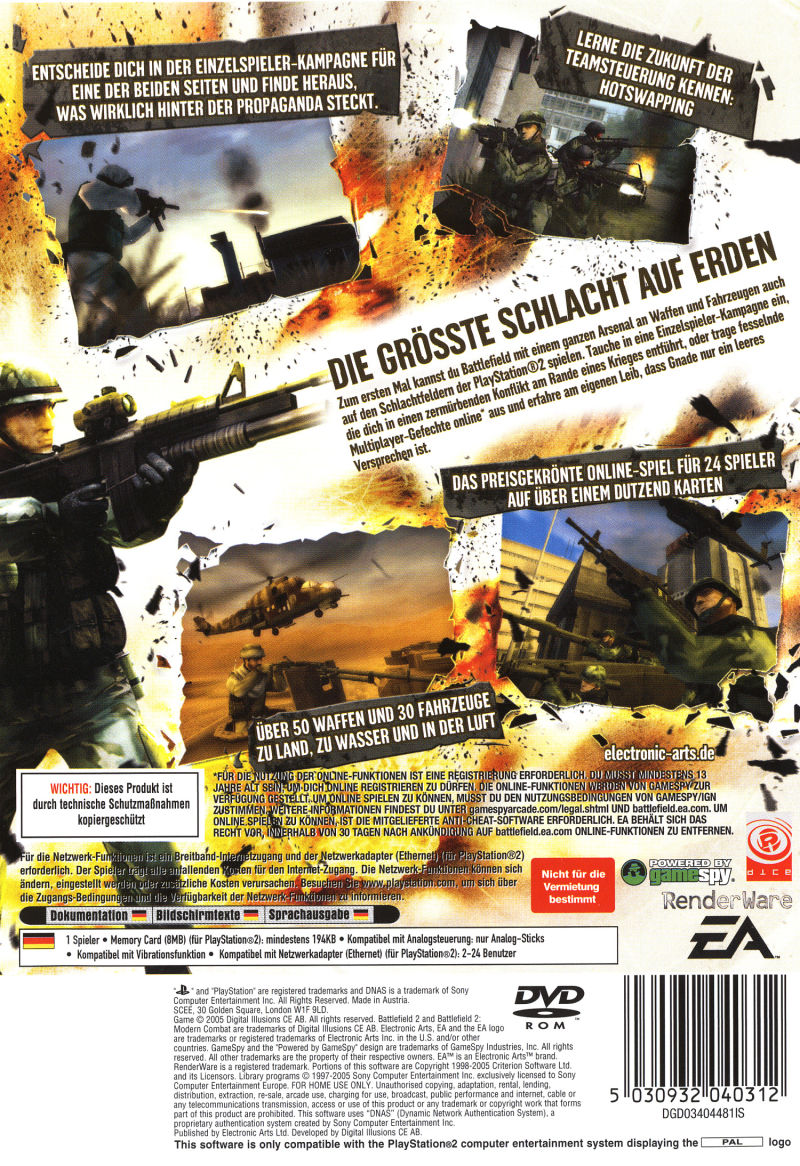 Battlefield 2 - Modern Combat PS2 cover