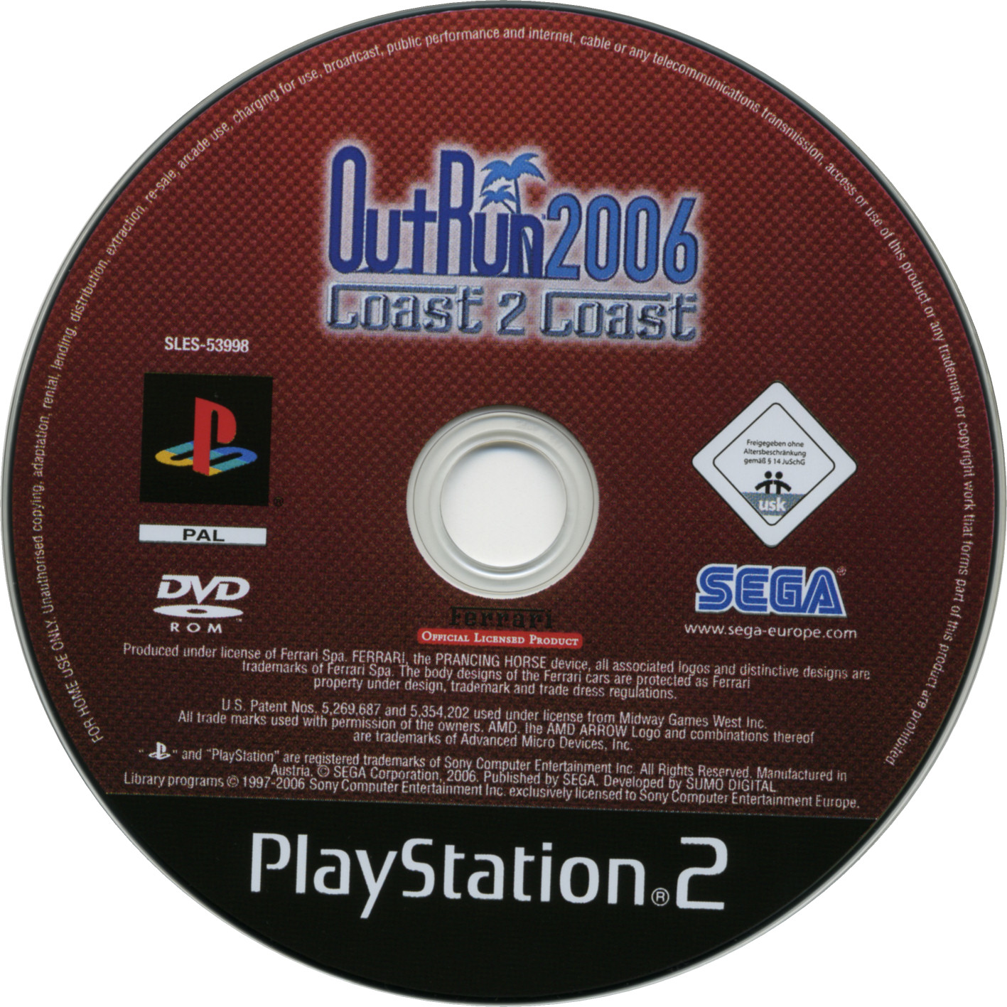 OutRun 2006 - Coast 2 Coast PSX cover