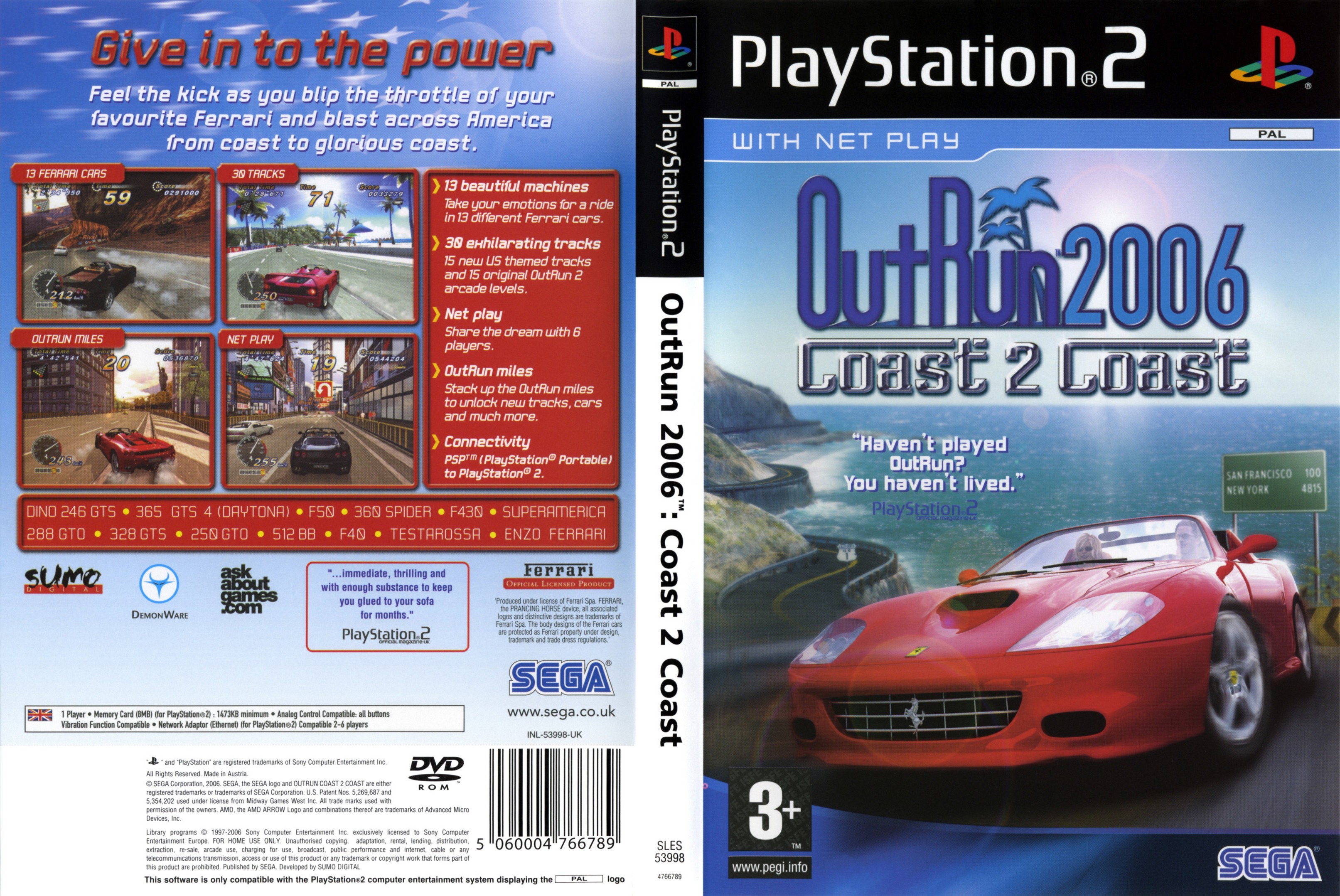OutRun 2006 - Coast 2 Coast PSX cover
