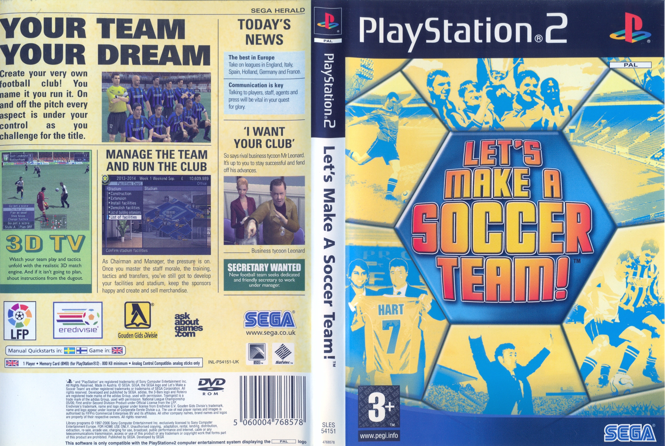 Let's make a soccer team PS2 cover