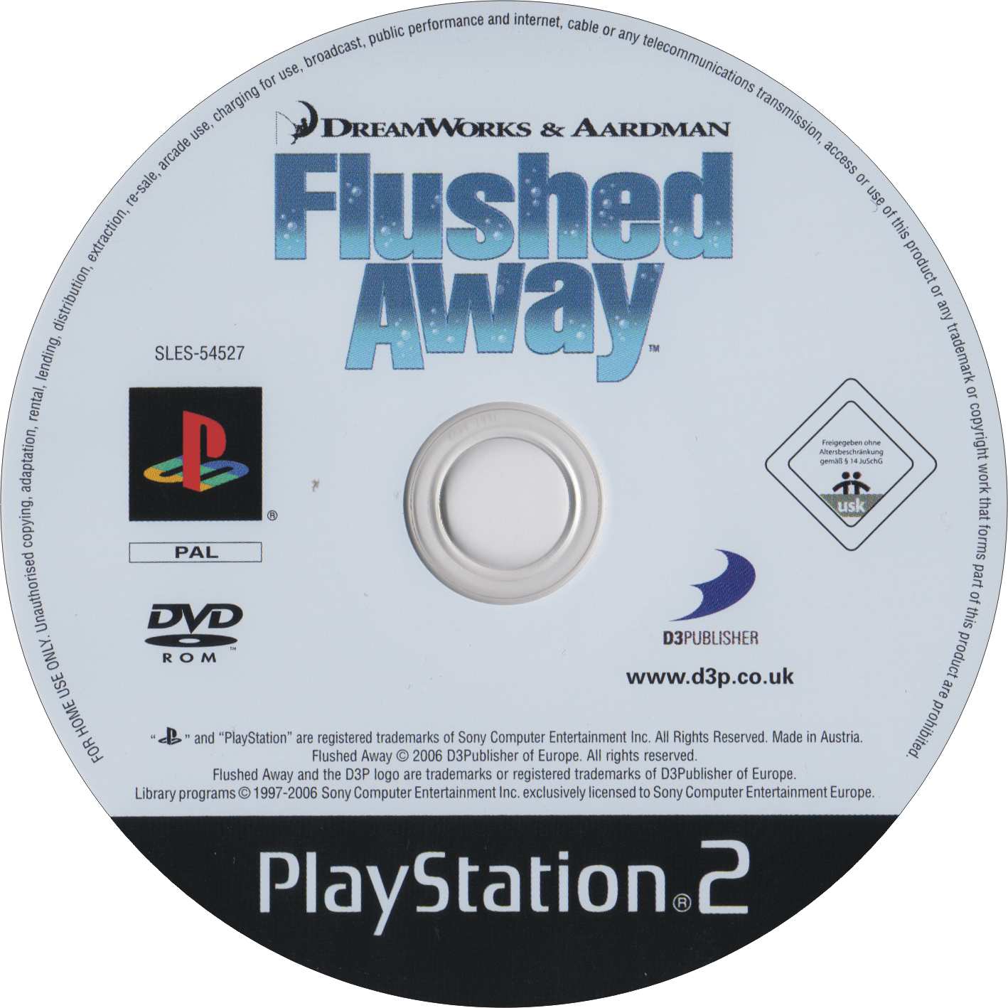 Dreamworks' Flushed Away PS2 cover