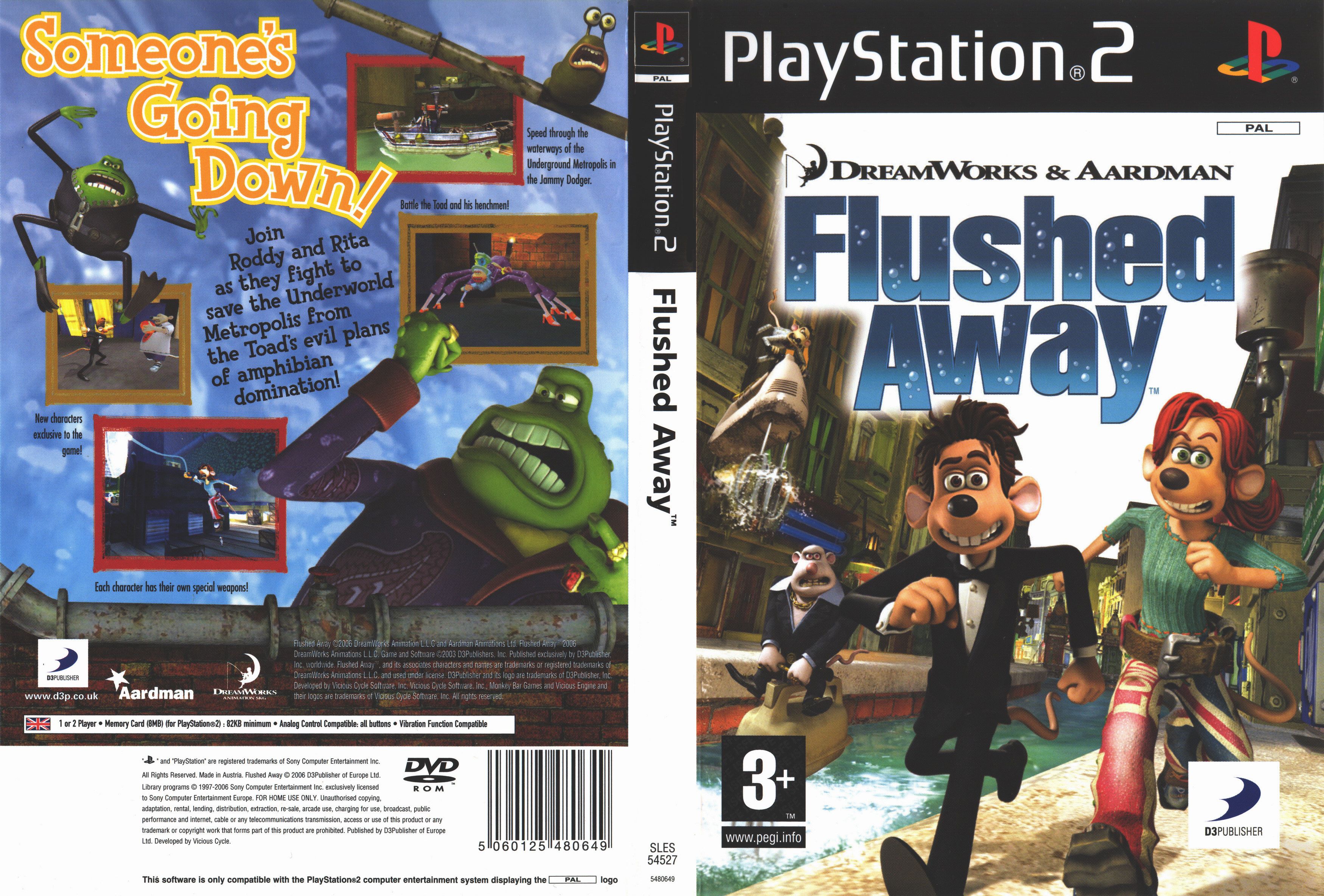 Dreamworks' Flushed Away PS2 cover