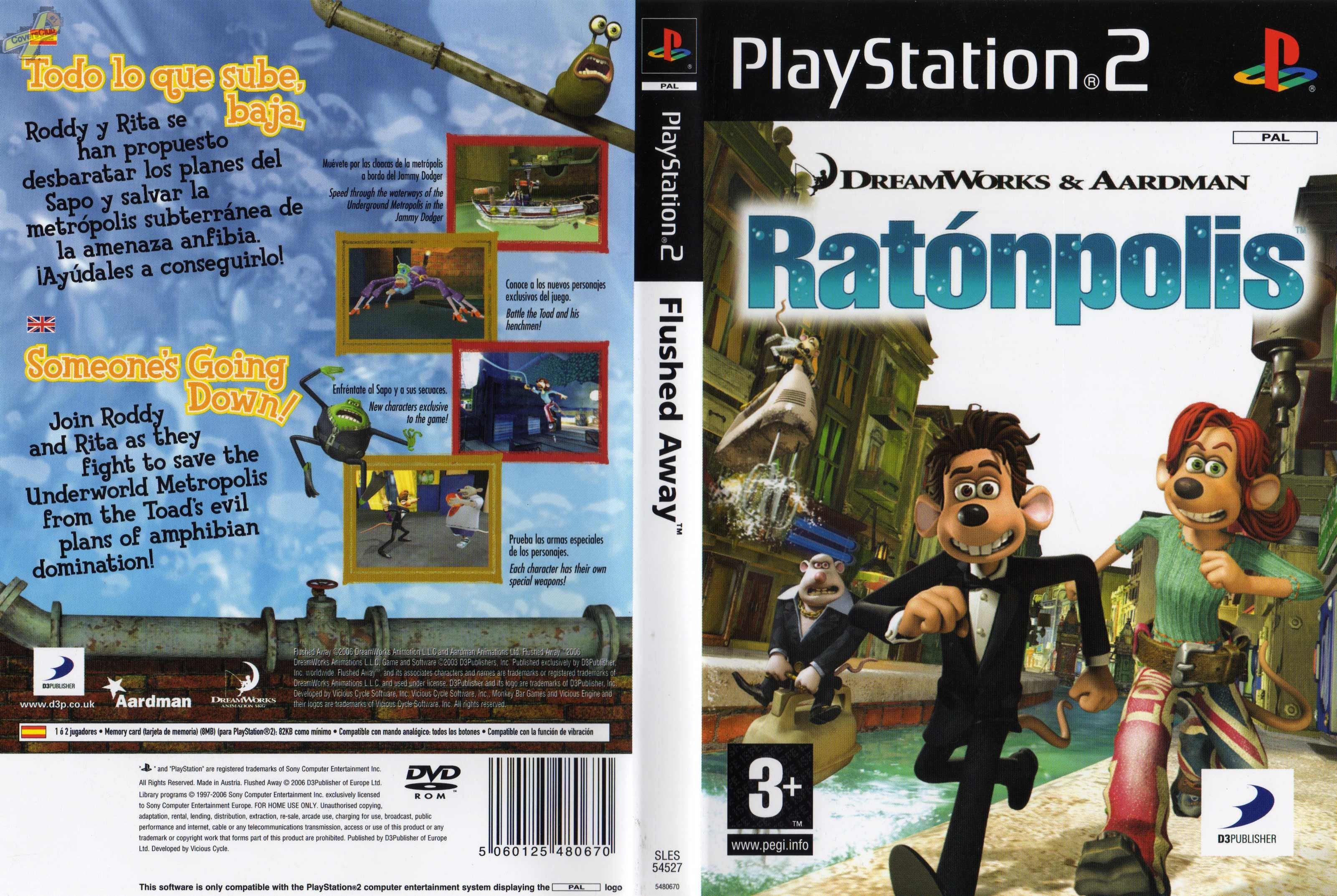 Dreamworks' Flushed Away PS2 cover