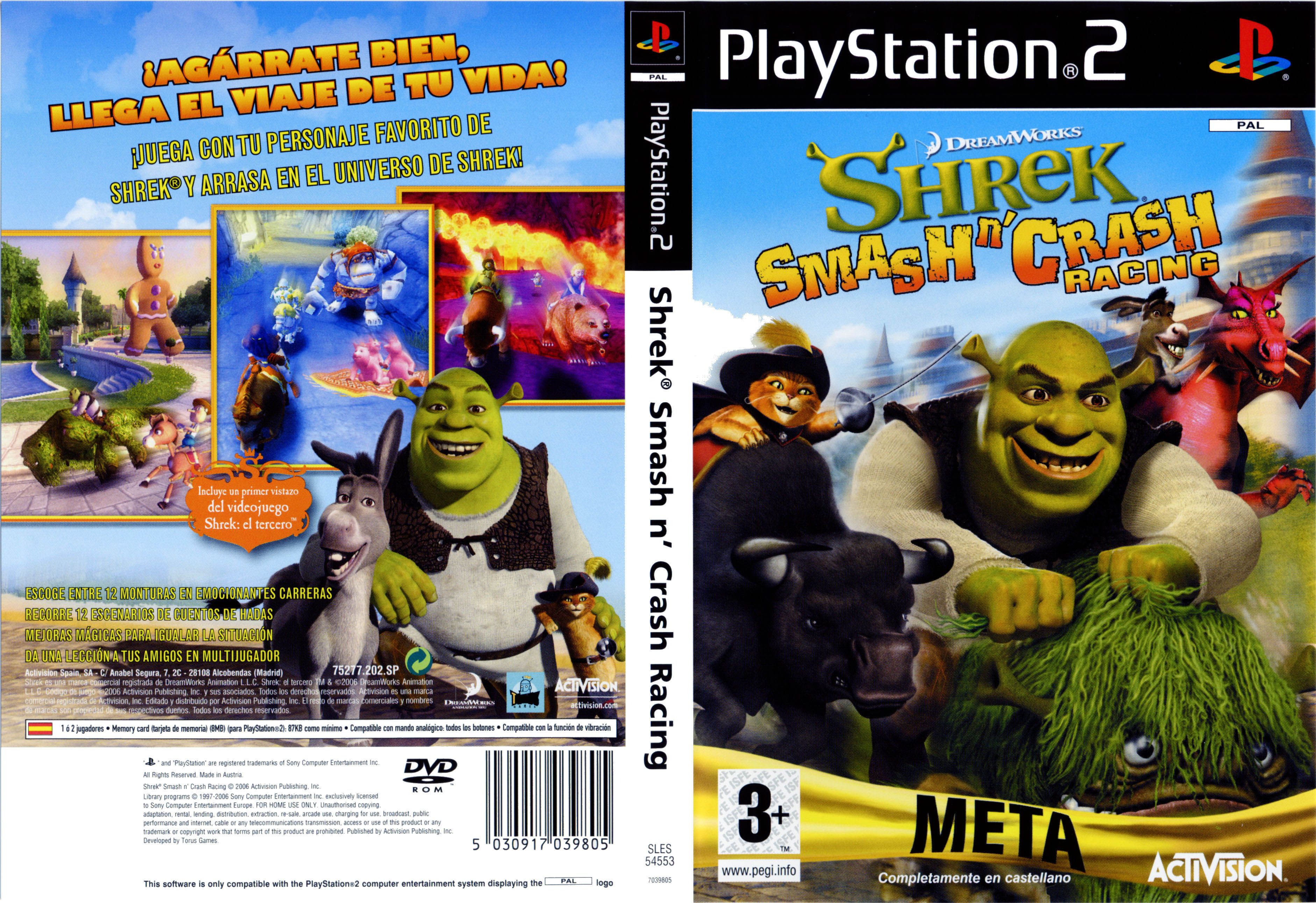 Dreamworks' Shrek - Smash 'n' Crash Racing PSX cover