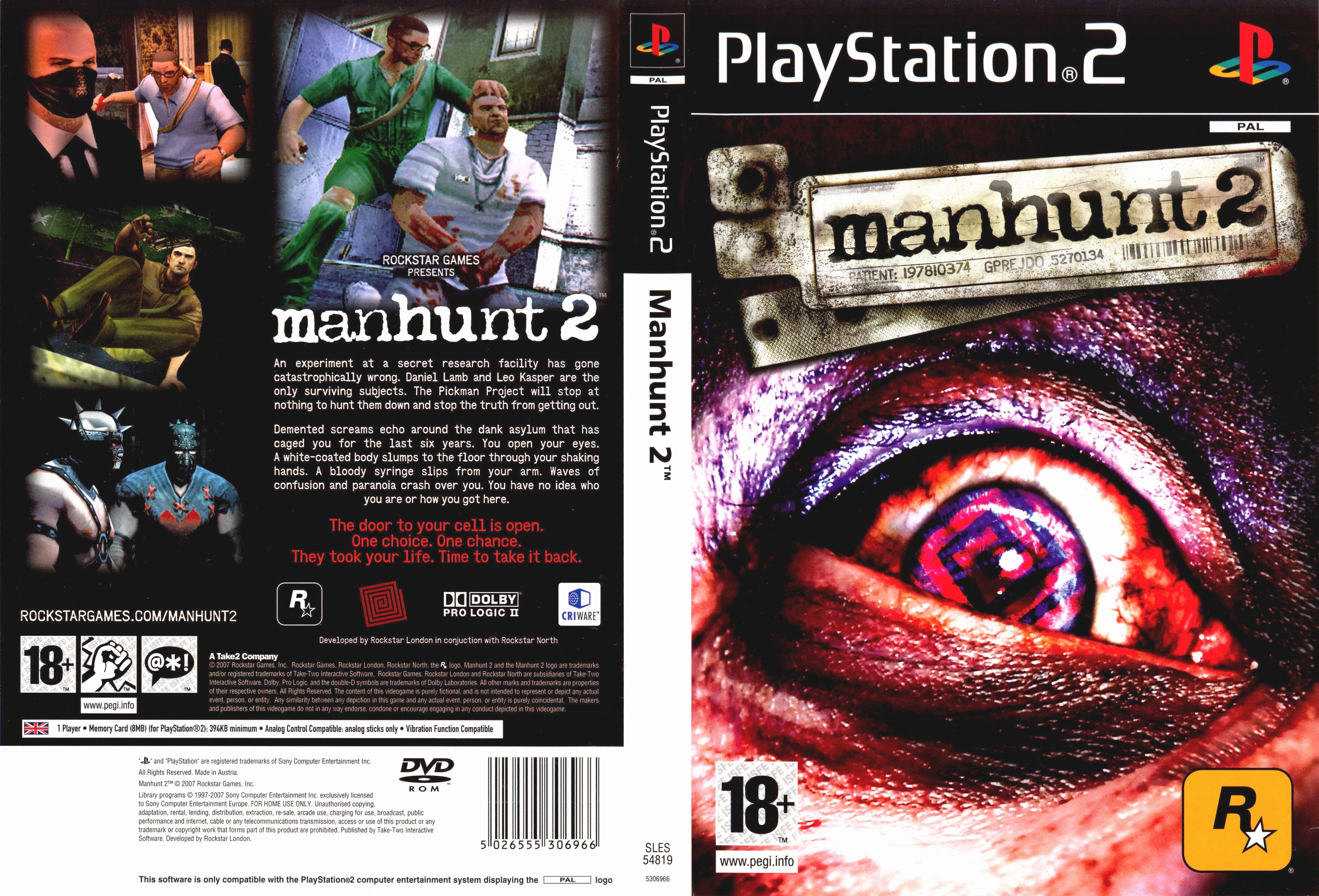 Manhunt 2 PS2 cover