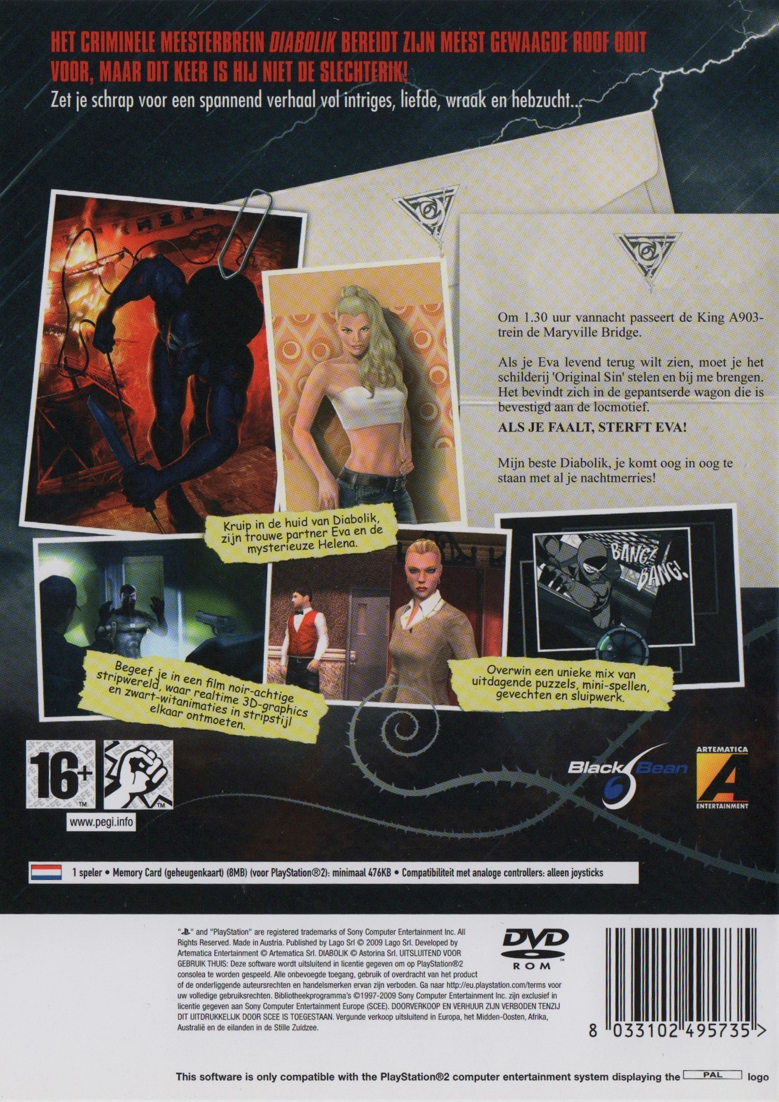 Diabolik - The Original Sin PSX cover