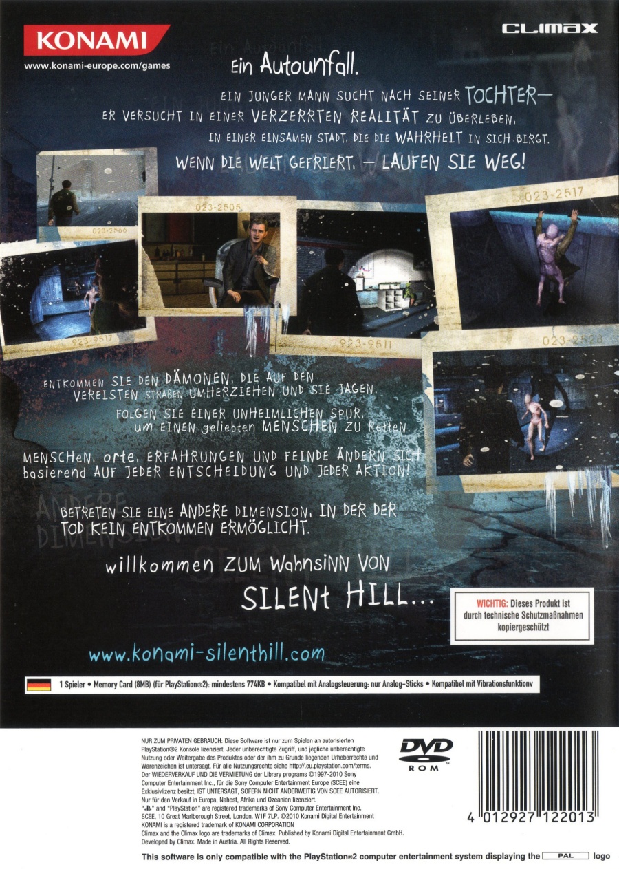 Silent Hill - Shattered Memories PS2 cover