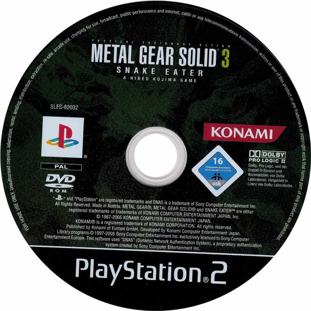 Metal Gear Solid 3 - Snake Eater PS2 cover